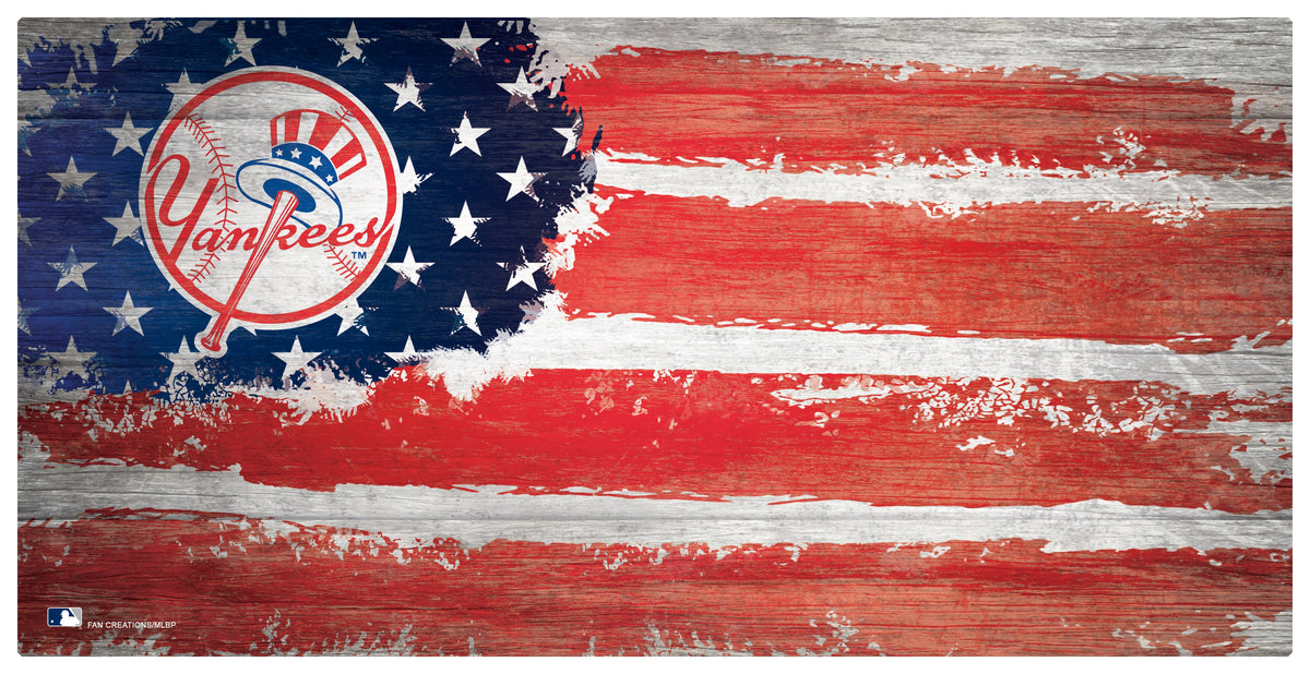 New York Yankees Team Flag Wooden Sign 1