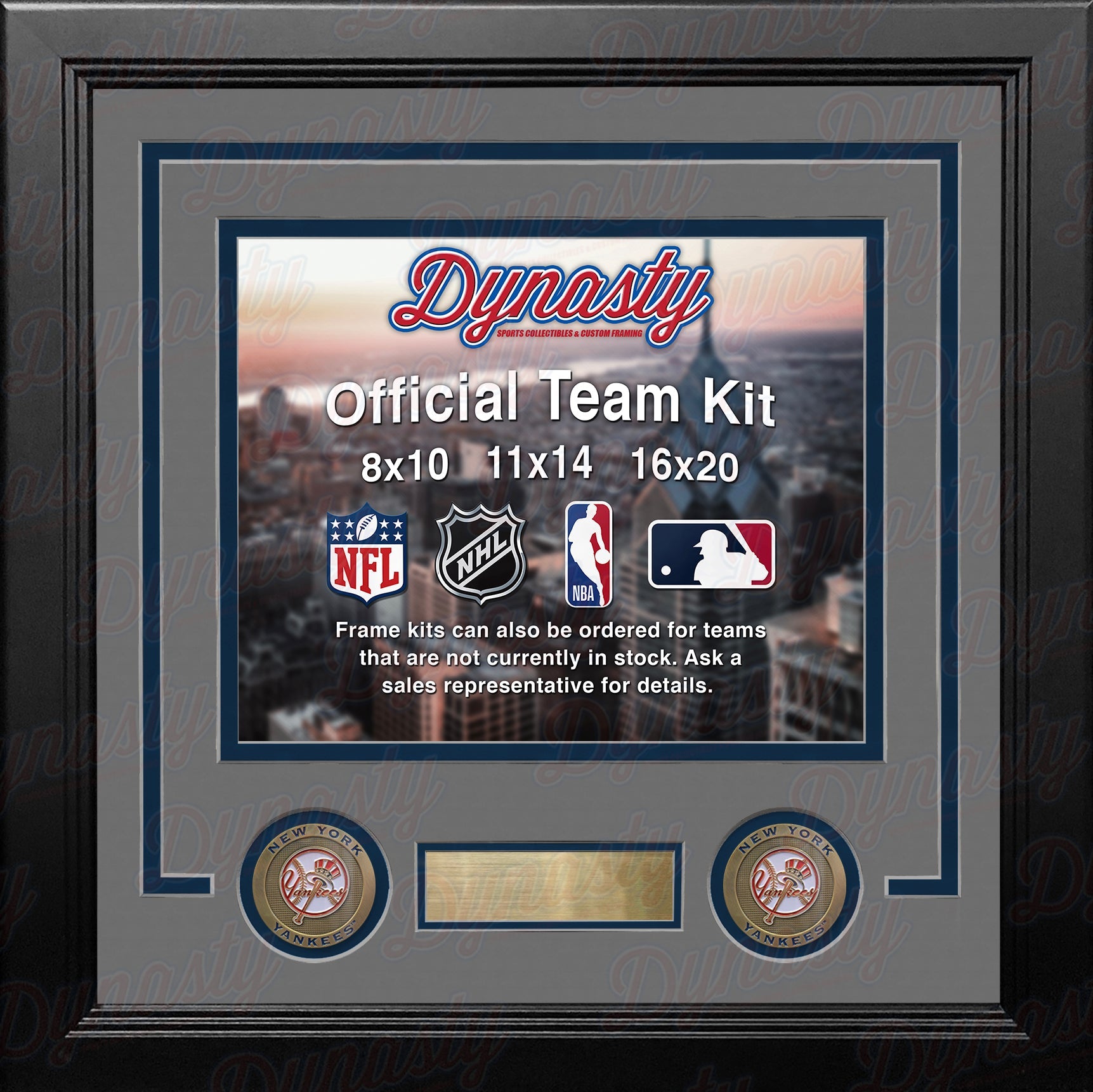 New York Yankees Custom MLB Baseball 16x20 Picture Frame Kit (Multiple Colors) 3