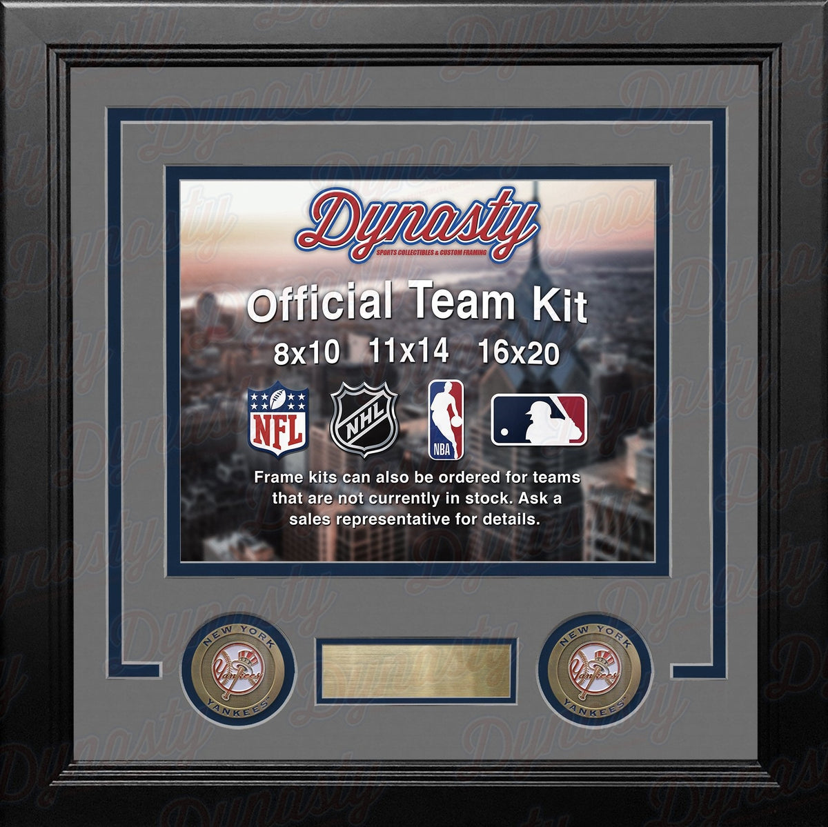 New York Yankees Custom MLB Baseball 11x14 Picture Frame Kit (Multiple Colors) 3