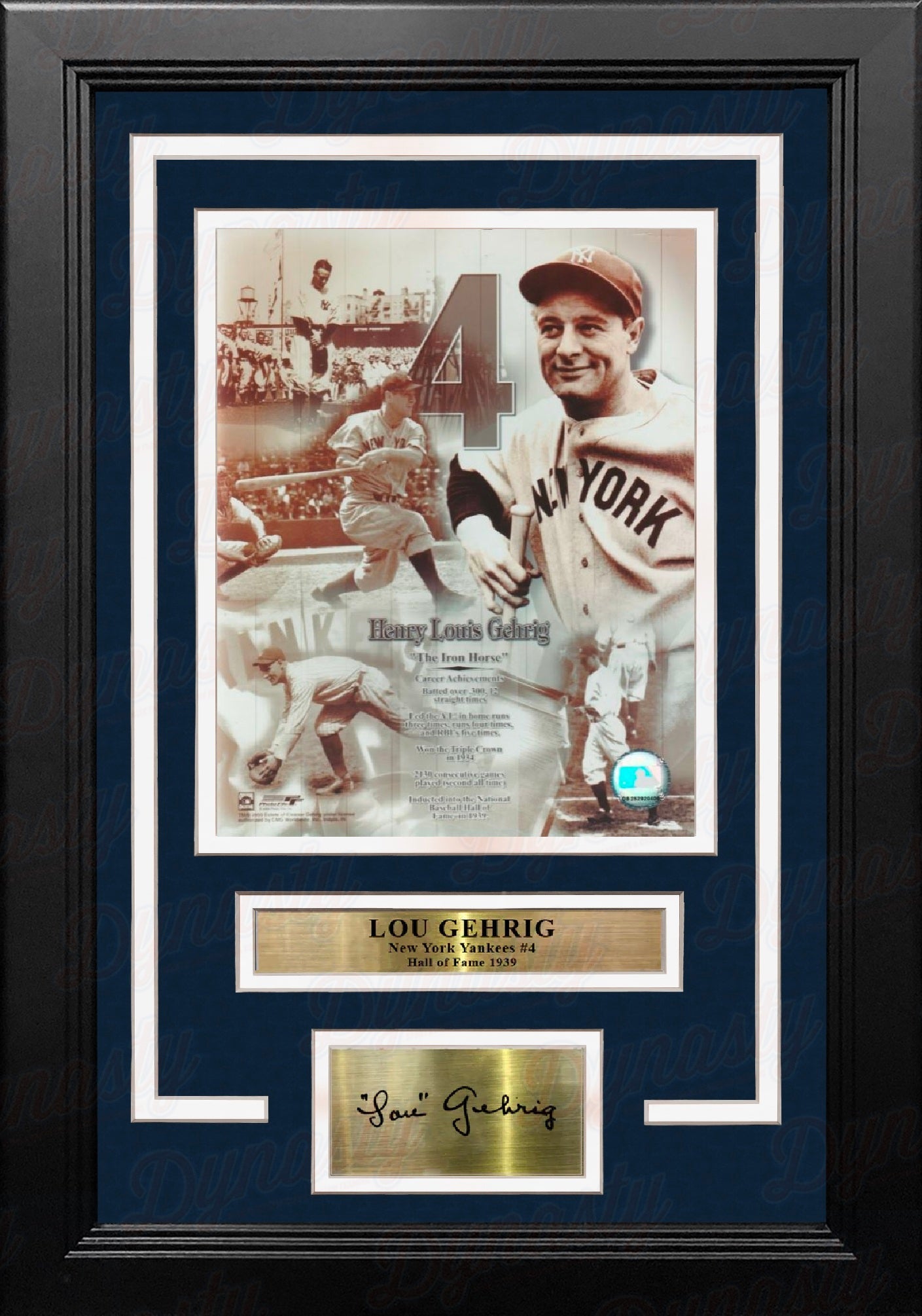 Lou Gehrig New York Yankees 8x10 Framed Baseball Collage Photo with Engraved Autograph 1