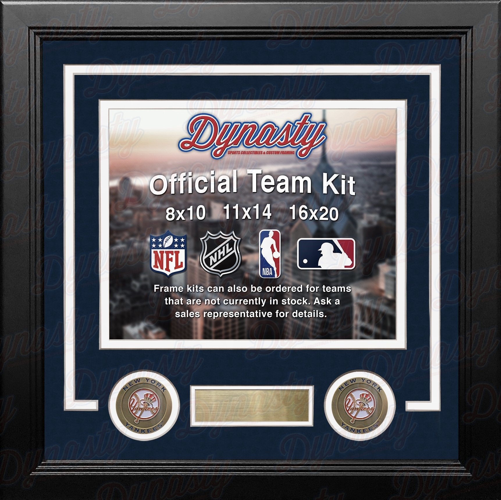 New York Yankees Custom MLB Baseball 16x20 Picture Frame Kit (Multiple Colors) 1