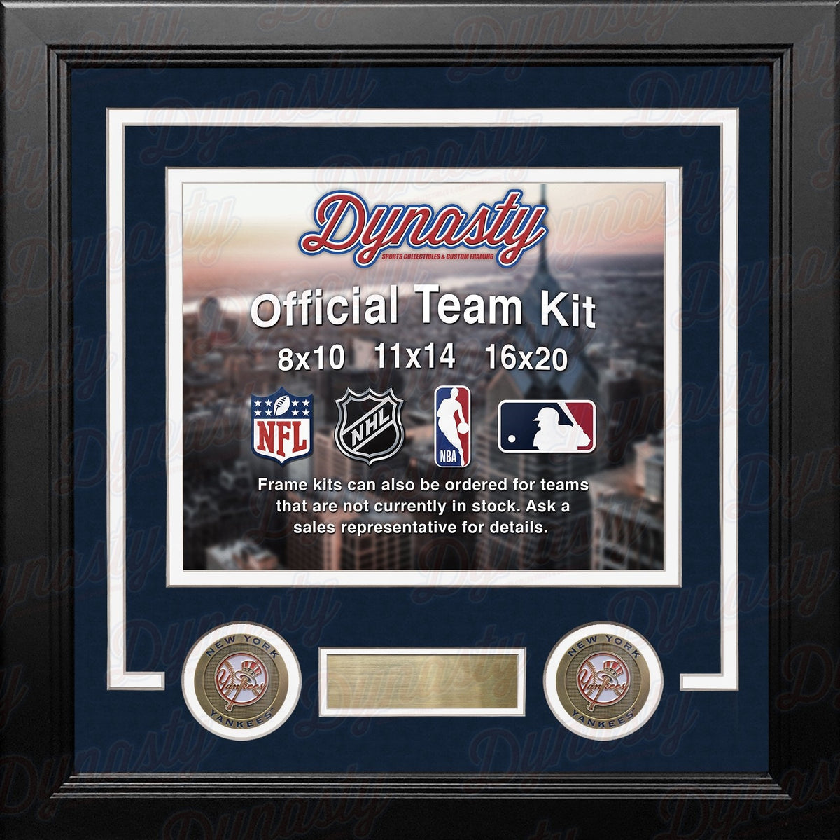 New York Yankees Custom MLB Baseball 11x14 Picture Frame Kit (Multiple Colors) 1