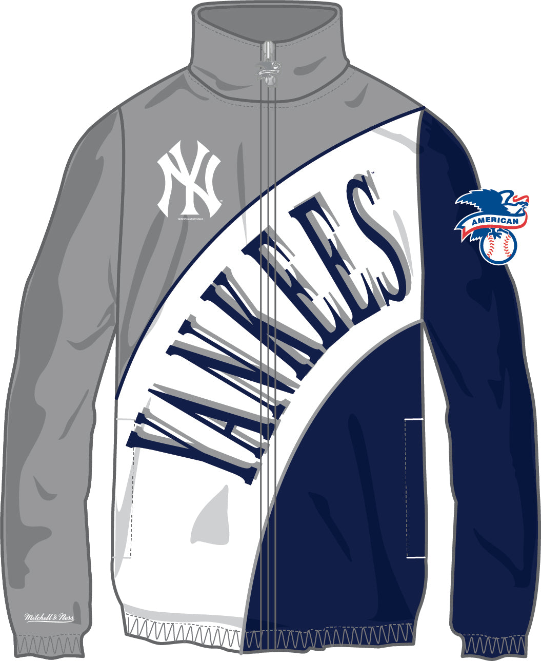 New York Yankees Mitchell & Ness Arched Retro Lined Windbreaker 1
