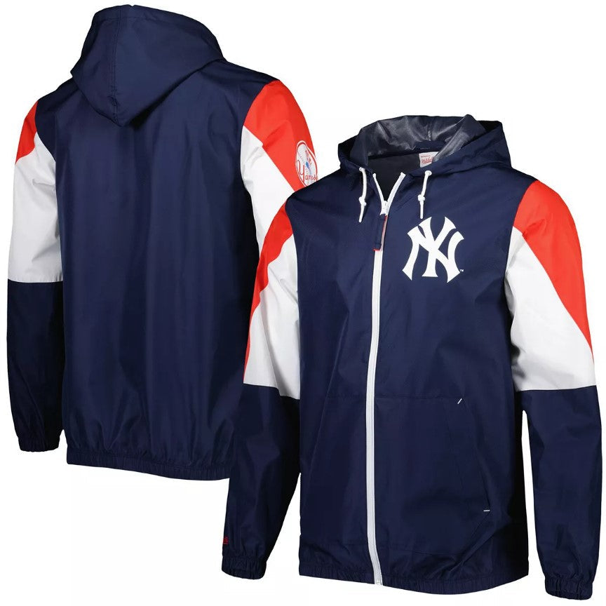 New York Yankees Mitchell & Ness Throw It Back Full Zip Windbreaker Jacket 1