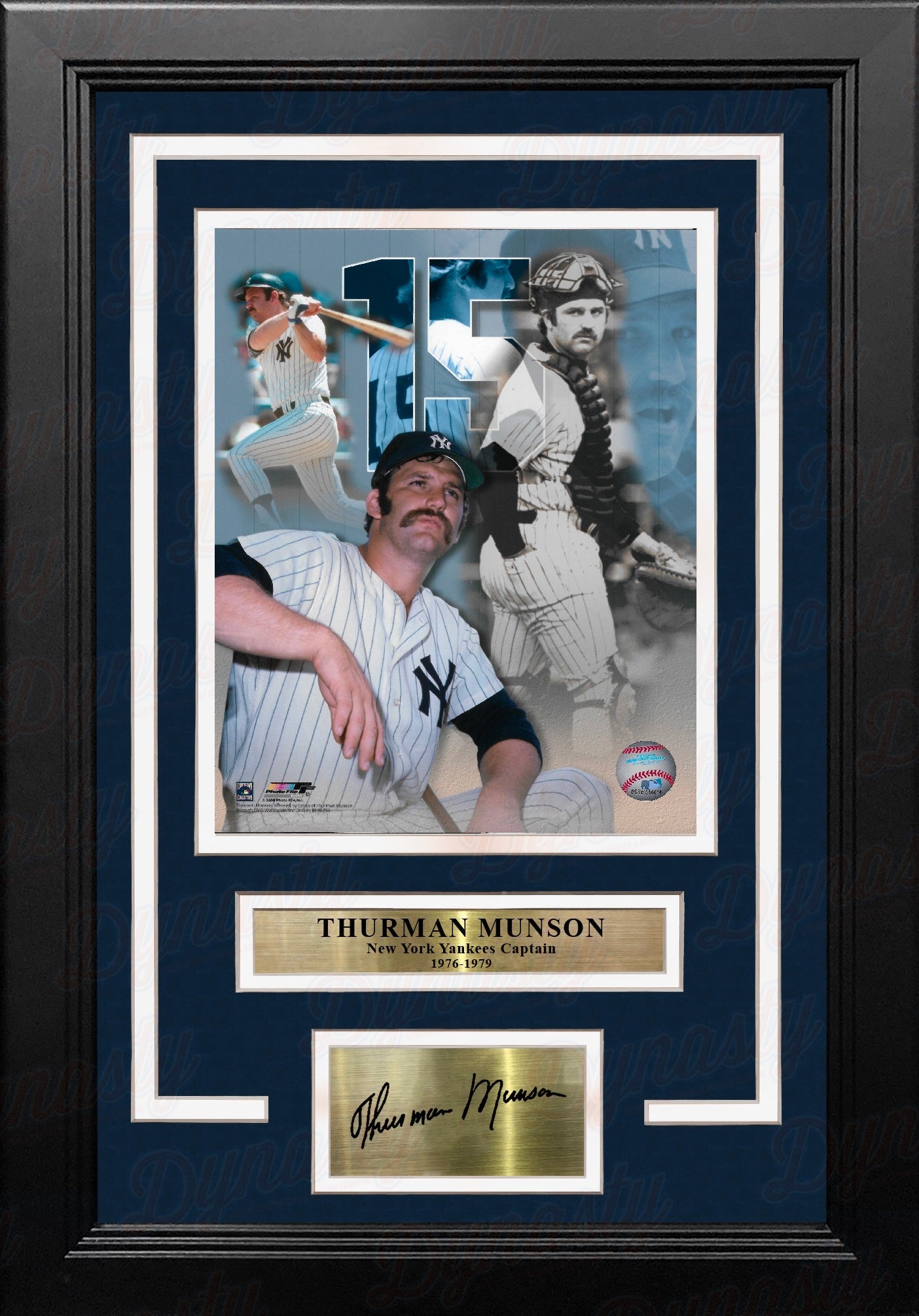 Thurman Munson New York Yankees 8" x 10" Framed Baseball Collage Photo with Engraved Autographs
