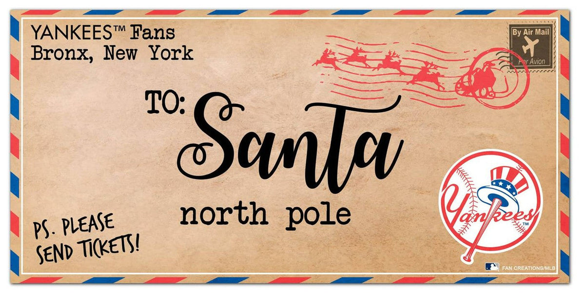 New York Yankees 6'' x 12'' Letter to Santa Sign 1