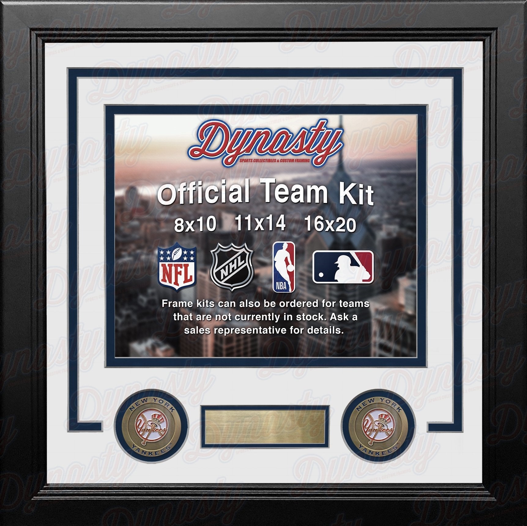 New York Yankees Custom MLB Baseball 16x20 Picture Frame Kit (Multiple Colors) 2