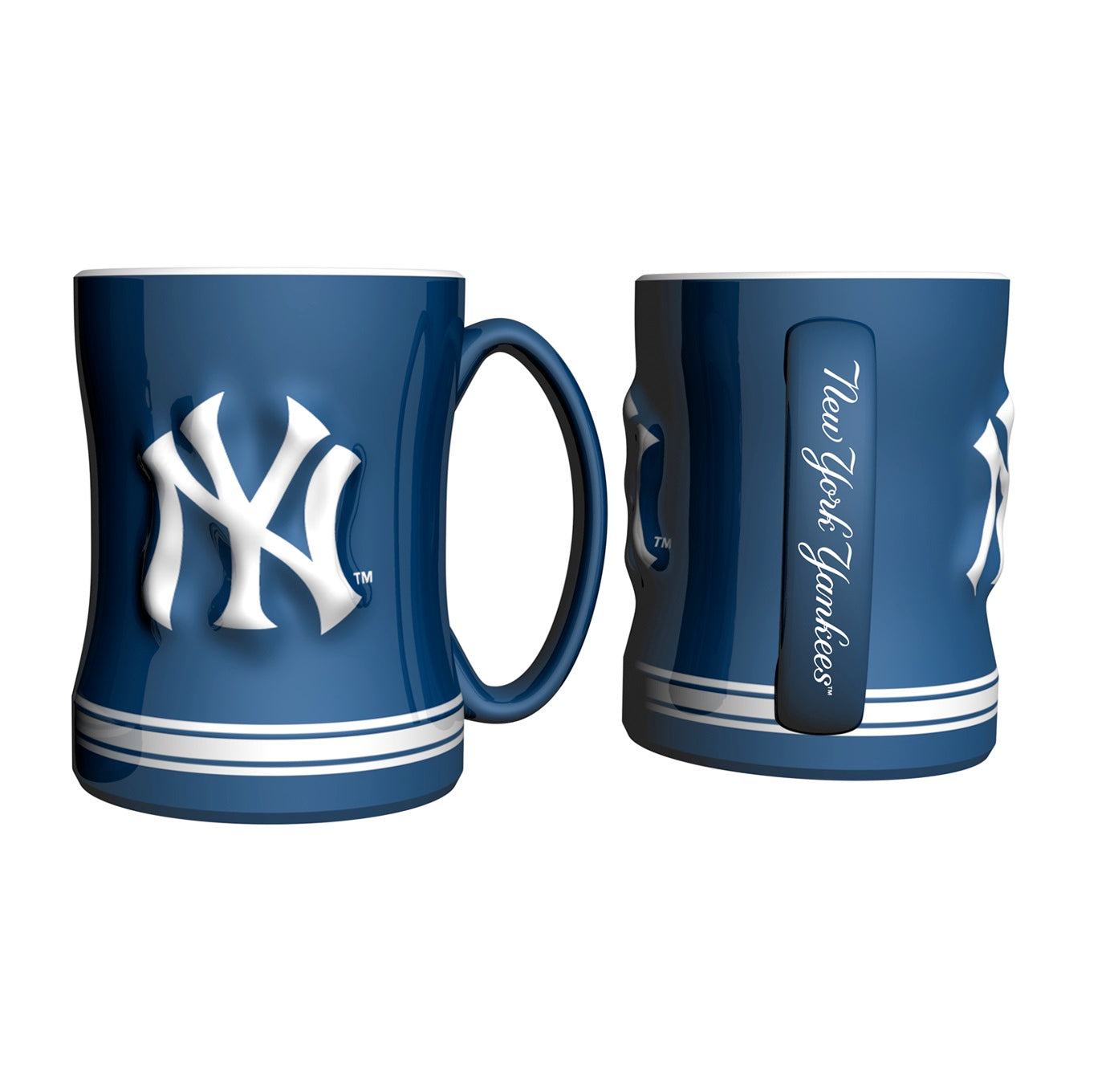 New York Yankees Navy Blue Logo Relief Coffee Mug 1