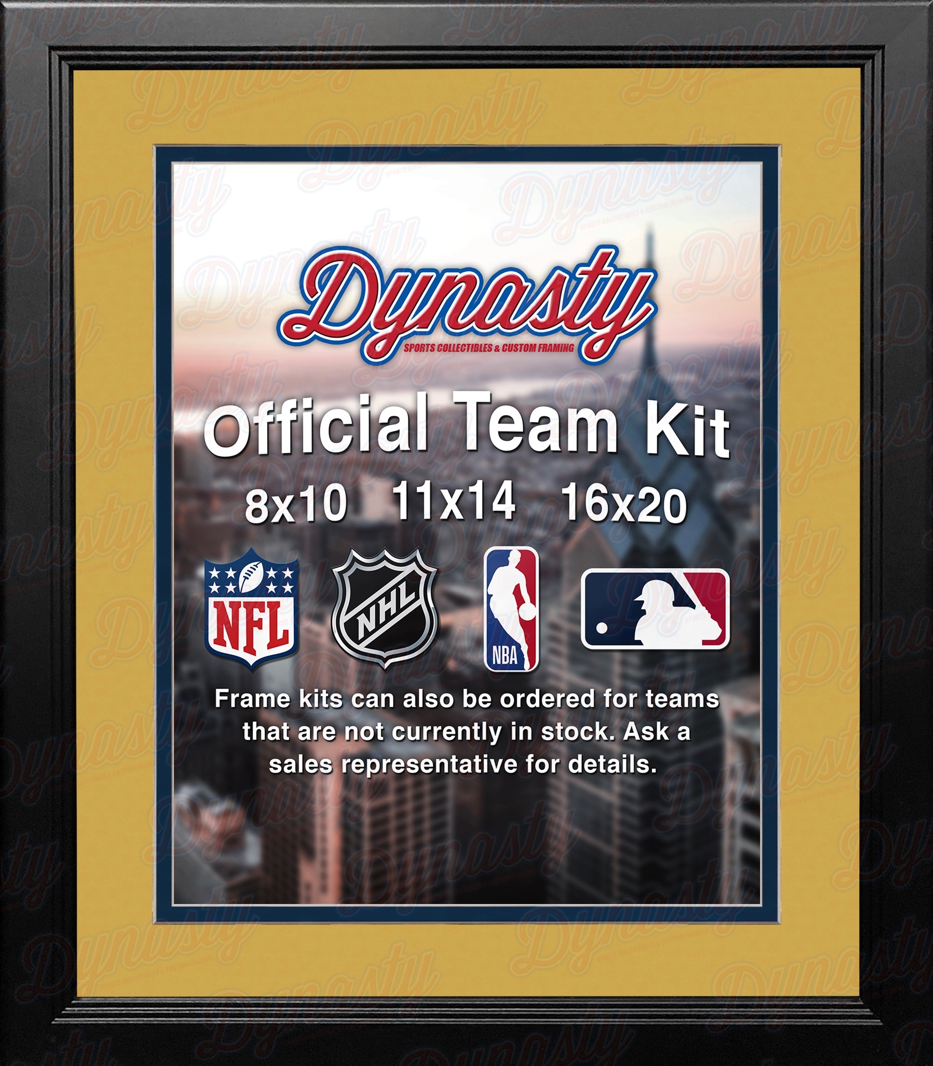 NBA Basketball Photo Picture Frame Kit - Indiana Pacers (Yellow Matting, Navy Trim) 2