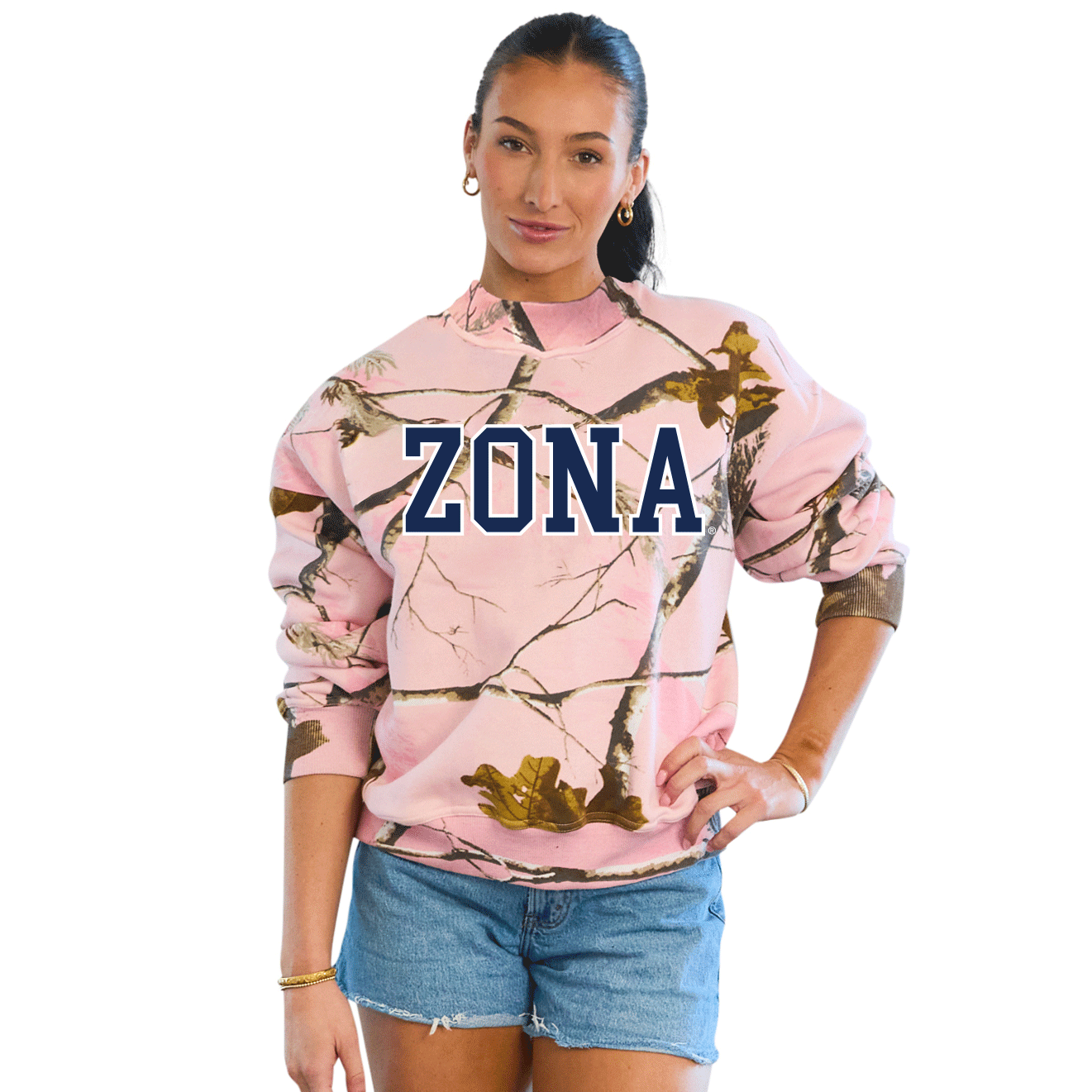 University of Arizona Camo Mock Neck Sweatshirt | lojobands 1