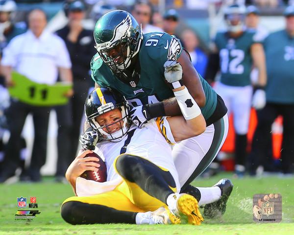 Fletcher Cox Sacks Roethlisberger Philadelphia Eagles 16" x 20" Football Photo 1