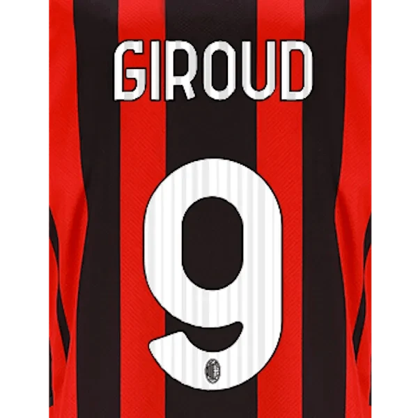 AC Milan 2021-22 Home Giroud #9 Jersey Name Set 1