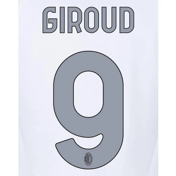 AC Milan 2023/24 Away Giroud #9 Jersey Name Set 1