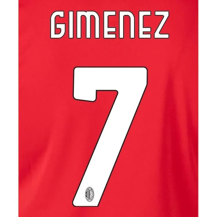AC Milan 2024/25 Home GIMENEZ #7 Official Name Set 1