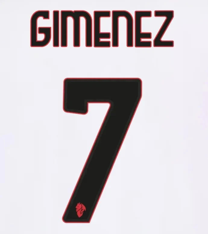 AC Milan 2025/26 Away GIMENEZ #7 Official Name Set 1