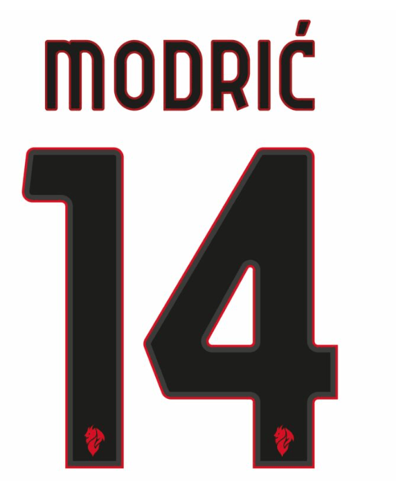 AC Milan 2025/26 Away MODRIC #14 Official Name Set 1