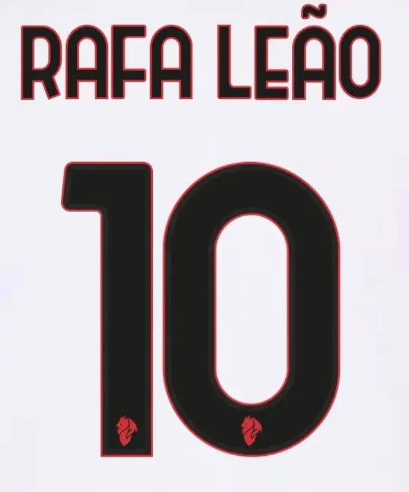 AC Milan 2025/26 Away RAFA LEAO #10 Official Name Set 1