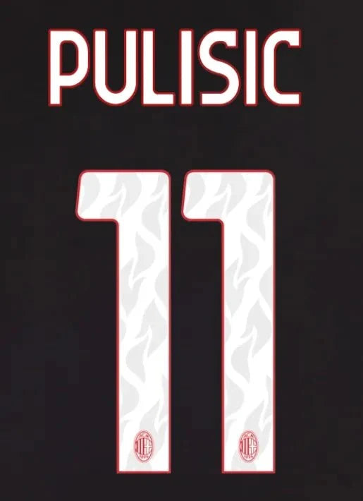 AC Milan 2025/26 Home PULISIC #11 Official Name Set 1