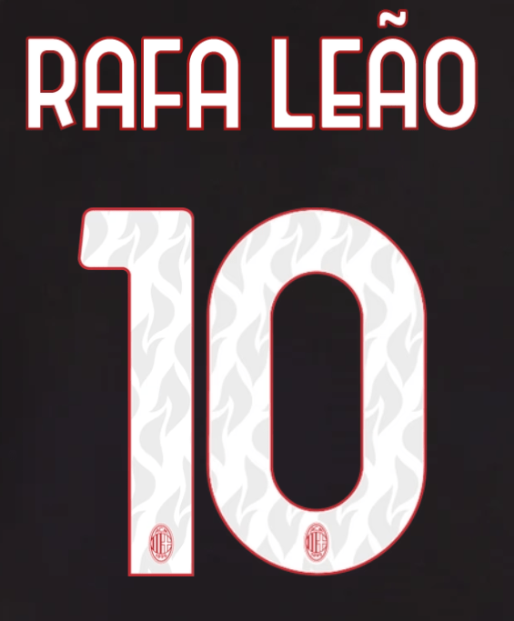AC Milan 2025/26 Home RAFA LEAO #10 Official Name Set 1