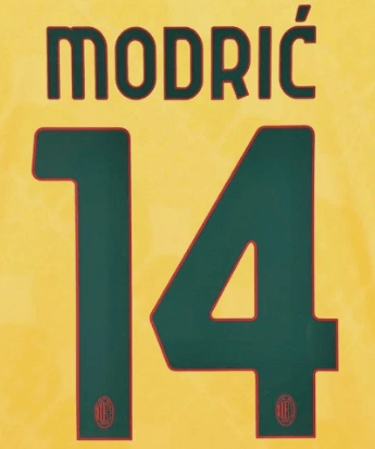 AC Milan 2025/26 Third MODRIC #14 Official Name Set 1