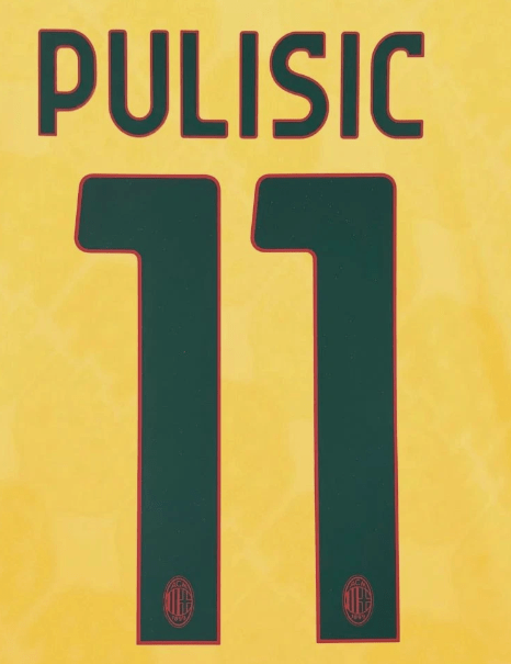 AC Milan 2025/26 Third PULISIC #11 Official Name Set 1