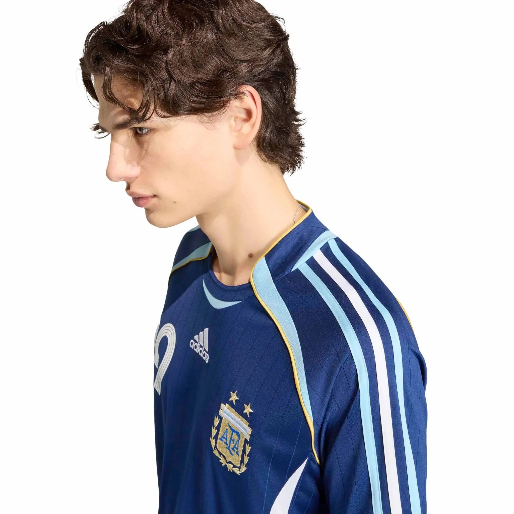 adidas 2006 Argentina Men's Retro Stadium Away Messi #19 Soccer Jersey 6