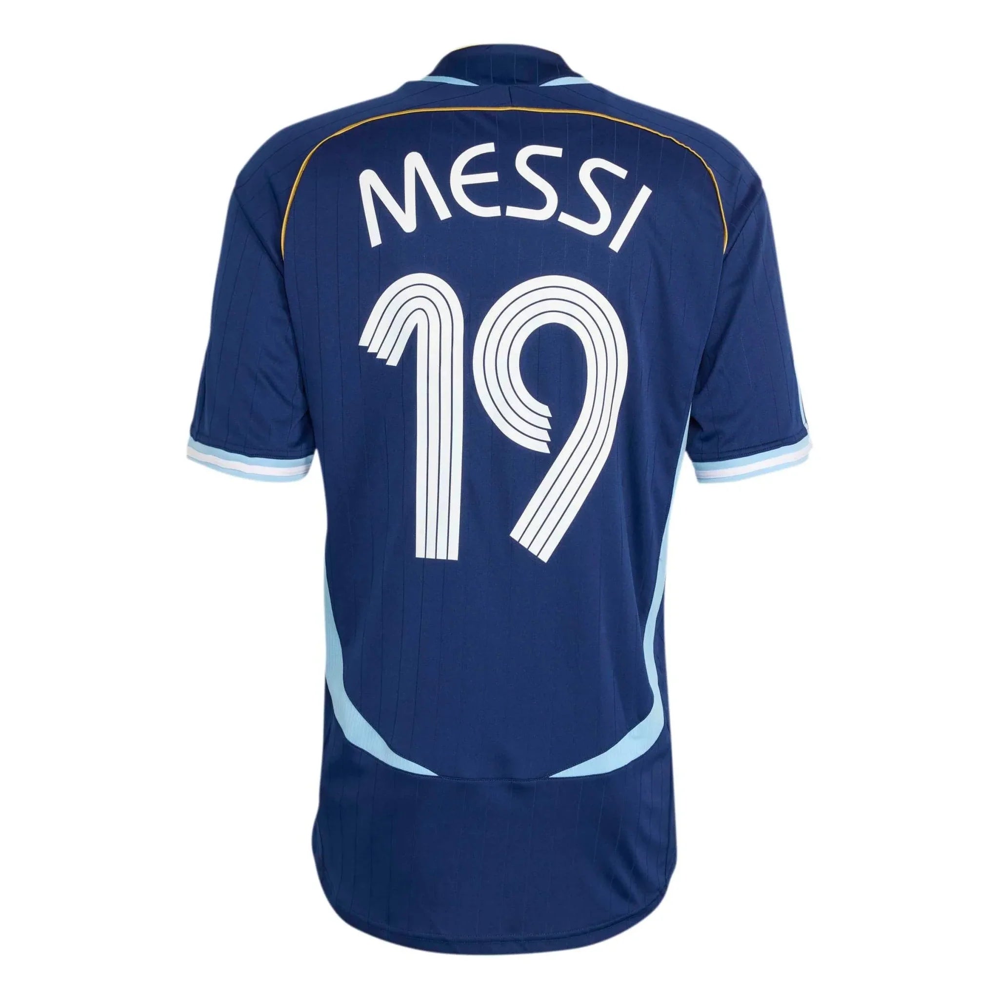 adidas 2006 Argentina Men's Retro Stadium Away Messi #19 Soccer Jersey 1