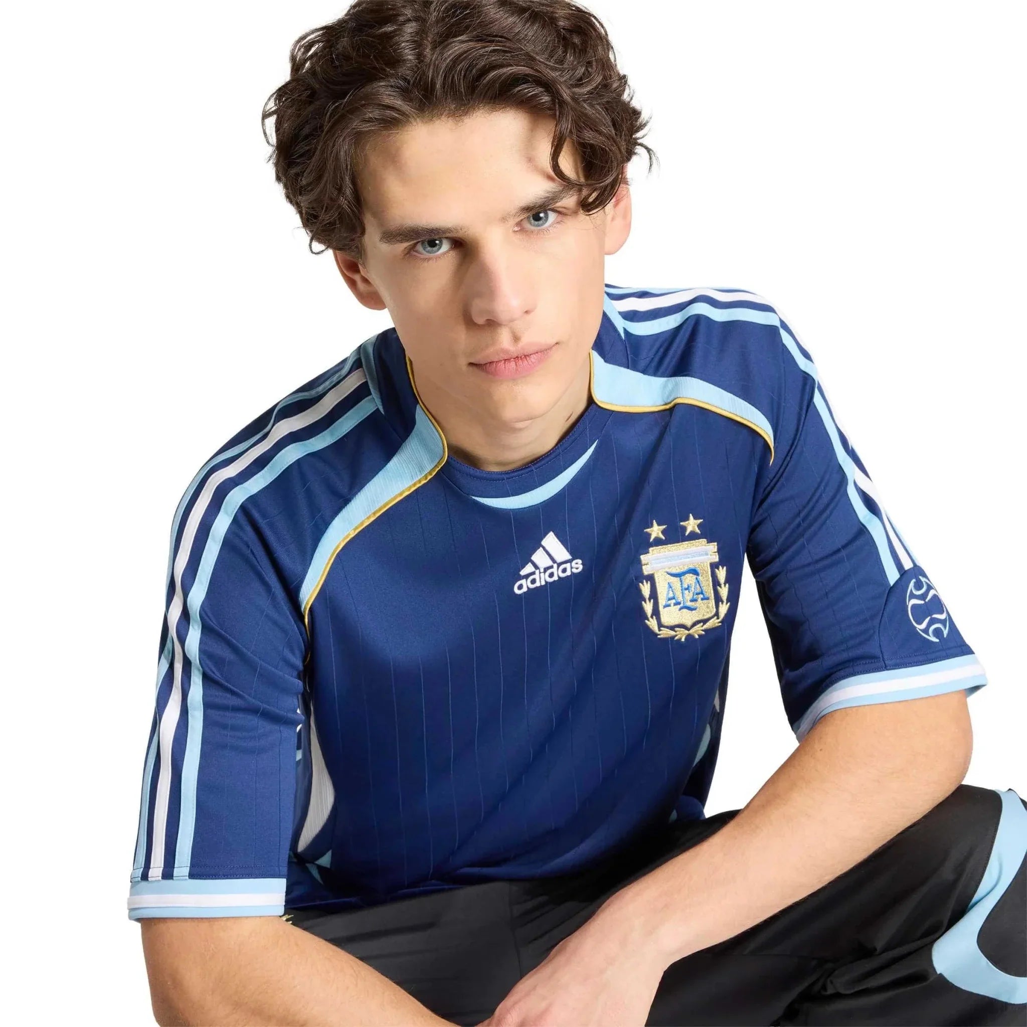 adidas 2006 Argentina Men's Retro Stadium Away Soccer Jersey 5