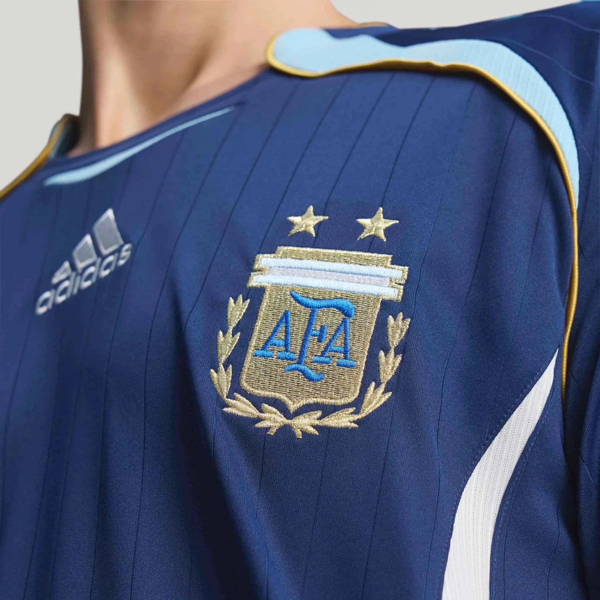 adidas 2006 Argentina Men's Retro Stadium Away Soccer Jersey 9