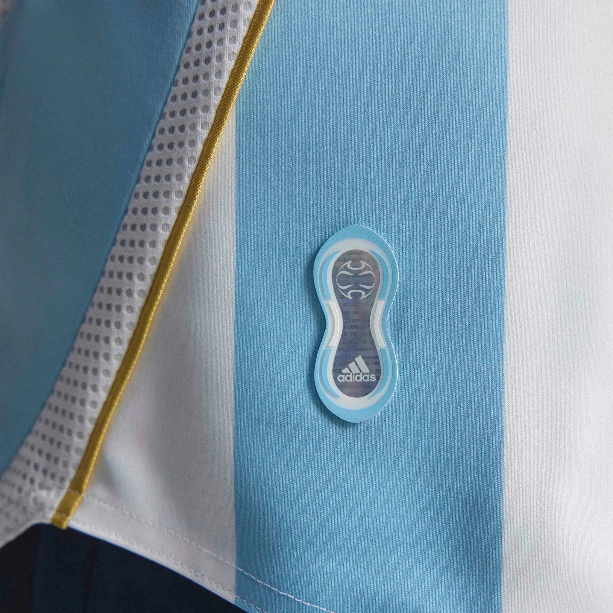 adidas 2006 Argentina Men's Retro Stadium Home Messi #19 Soccer Jersey 10