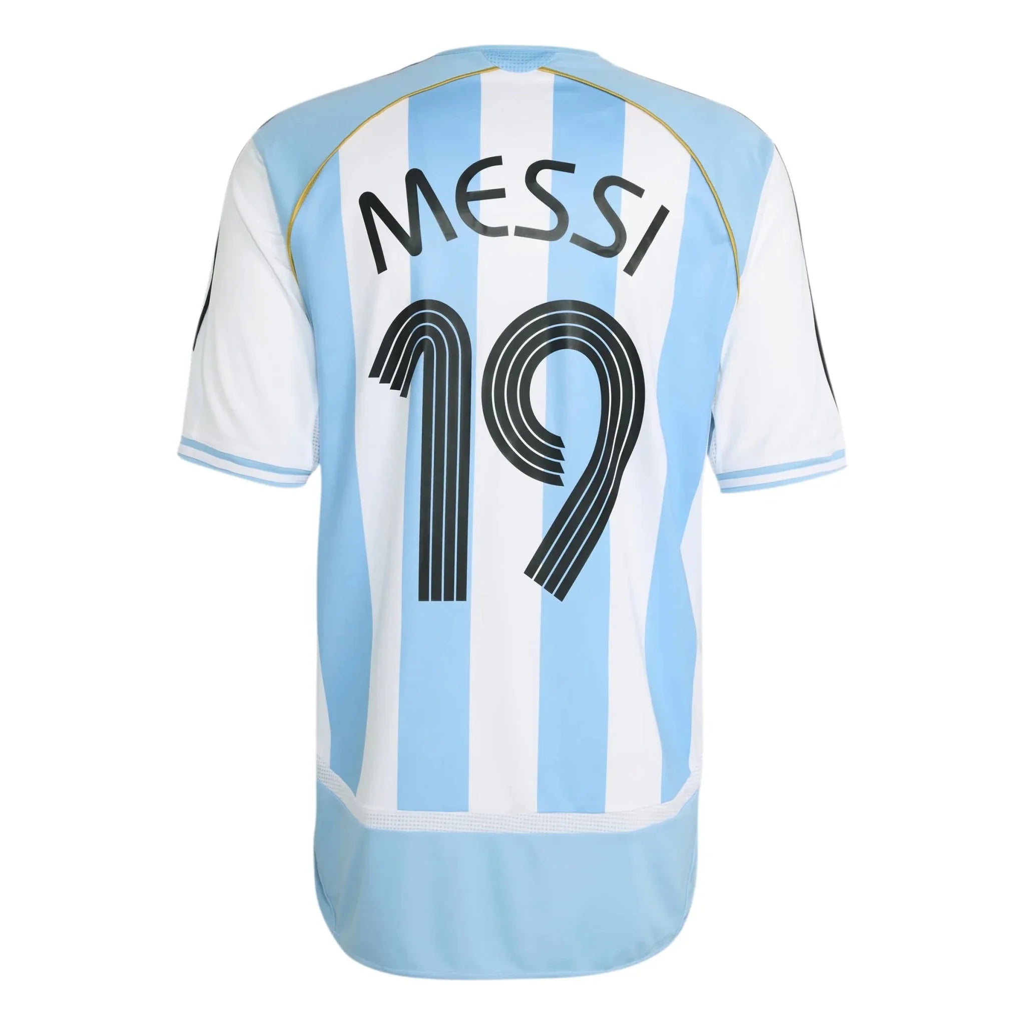 adidas 2006 Argentina Men's Retro Stadium Home Messi #19 Soccer Jersey 1