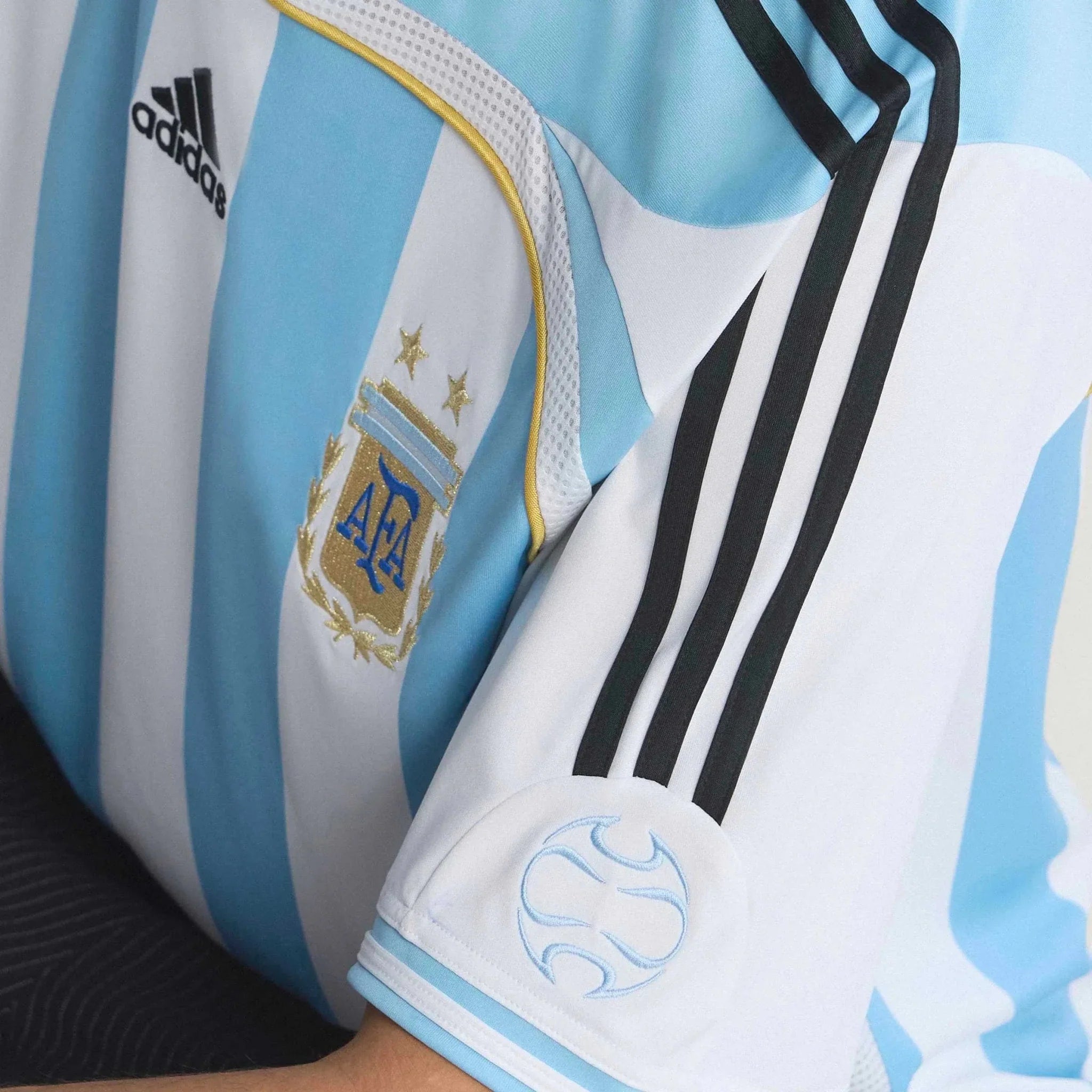 adidas 2006 Argentina Men's Retro Stadium Home Soccer Jersey 8
