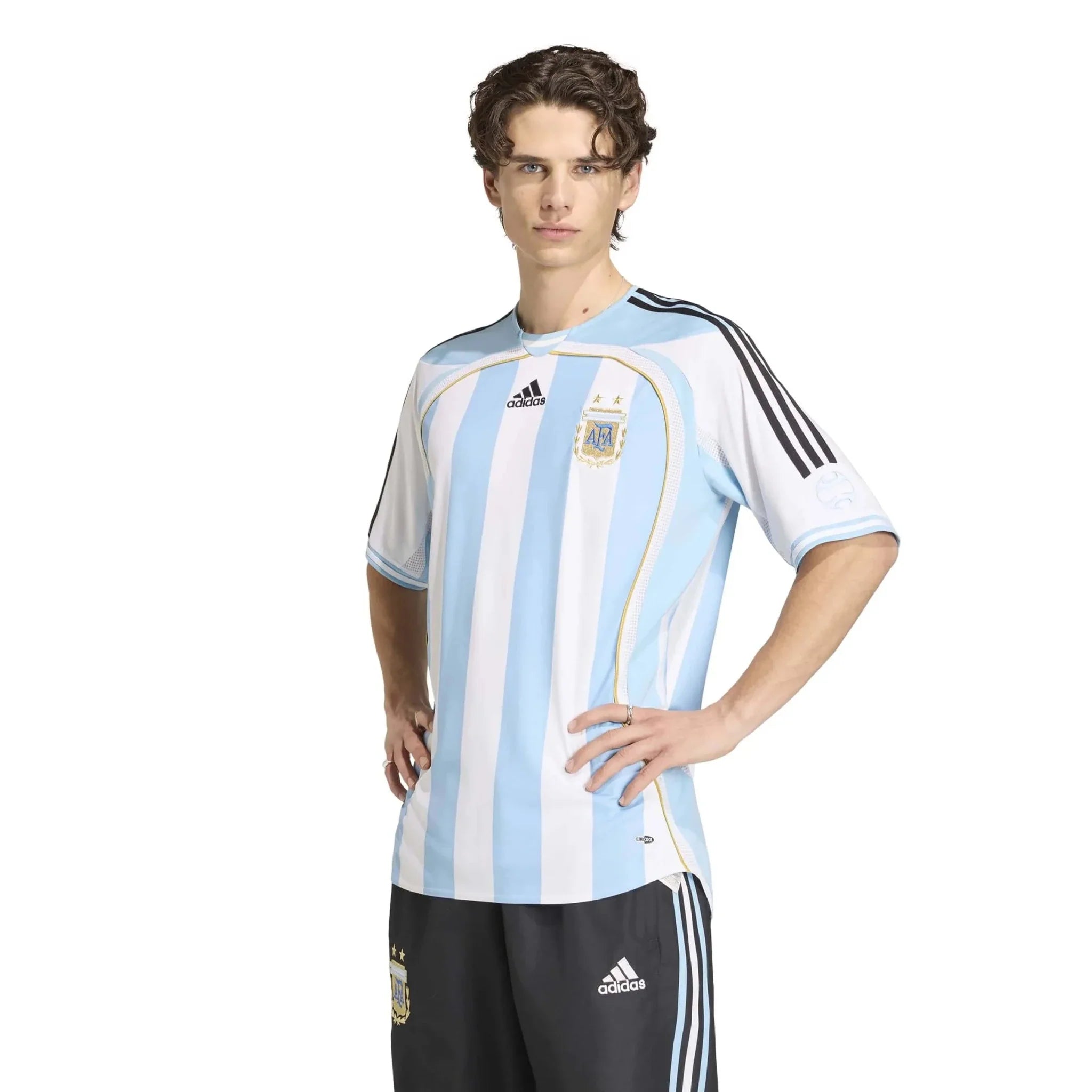 adidas 2006 Argentina Men's Retro Stadium Home Soccer Jersey 3