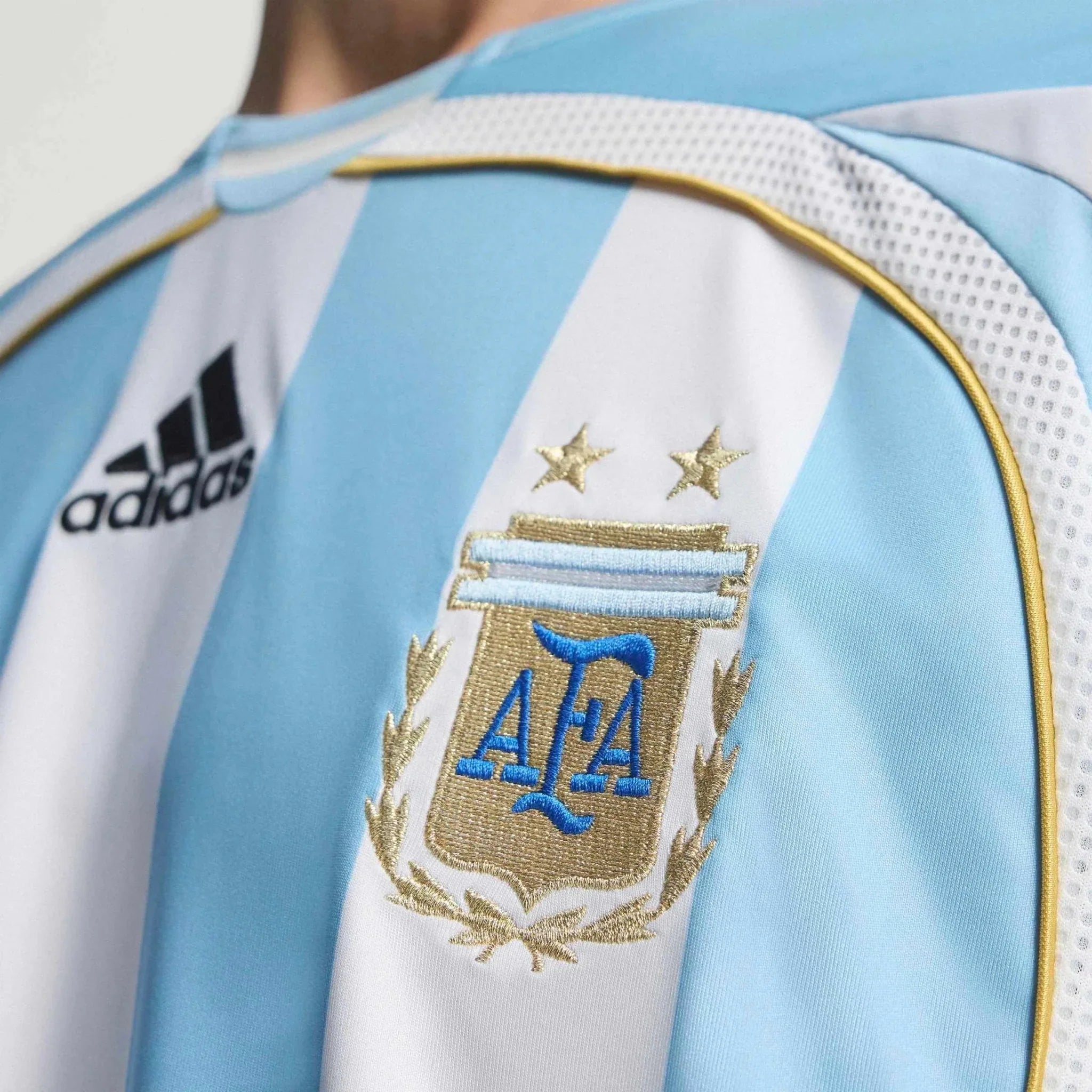 adidas 2006 Argentina Men's Retro Stadium Home Soccer Jersey 9
