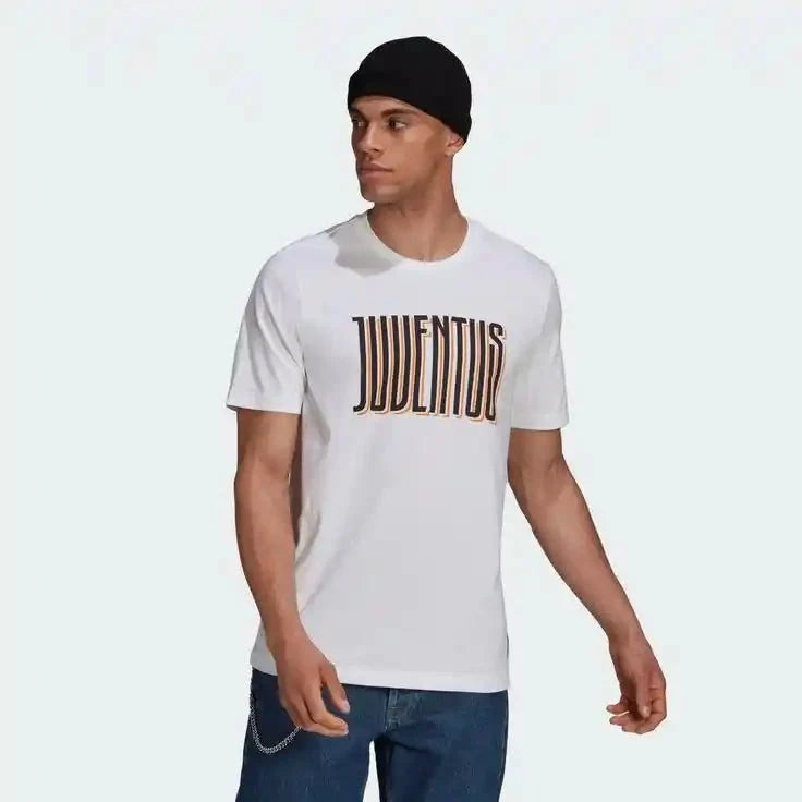 adidas 2021-22 Juventus Street Graphic Tee - White-Black-Orange 1