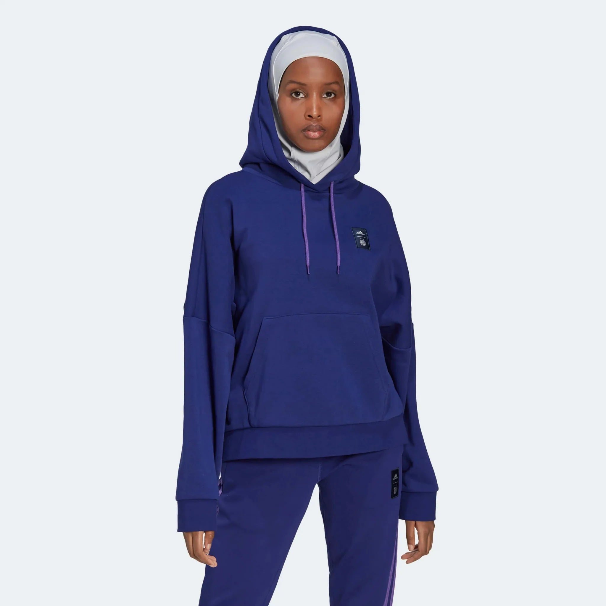 adidas 2022-23 Argentina Women's 3 Stripe Hoody Legacy Indigo 2