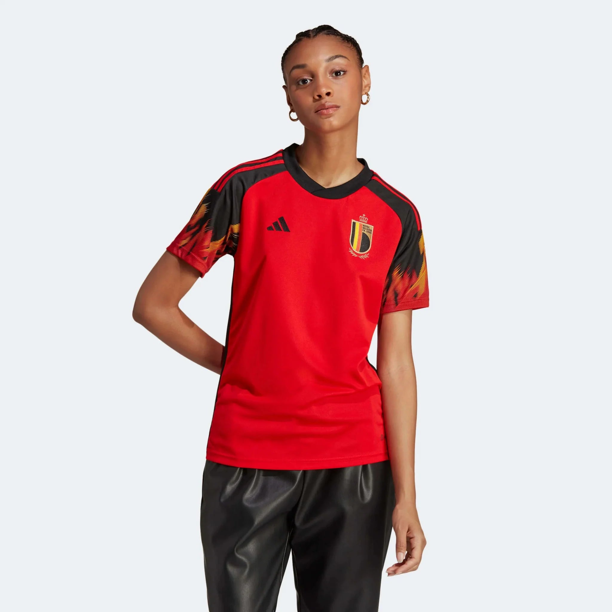 adidas 2022-23 Belgium Women's Home Jersey - Red-Black 3