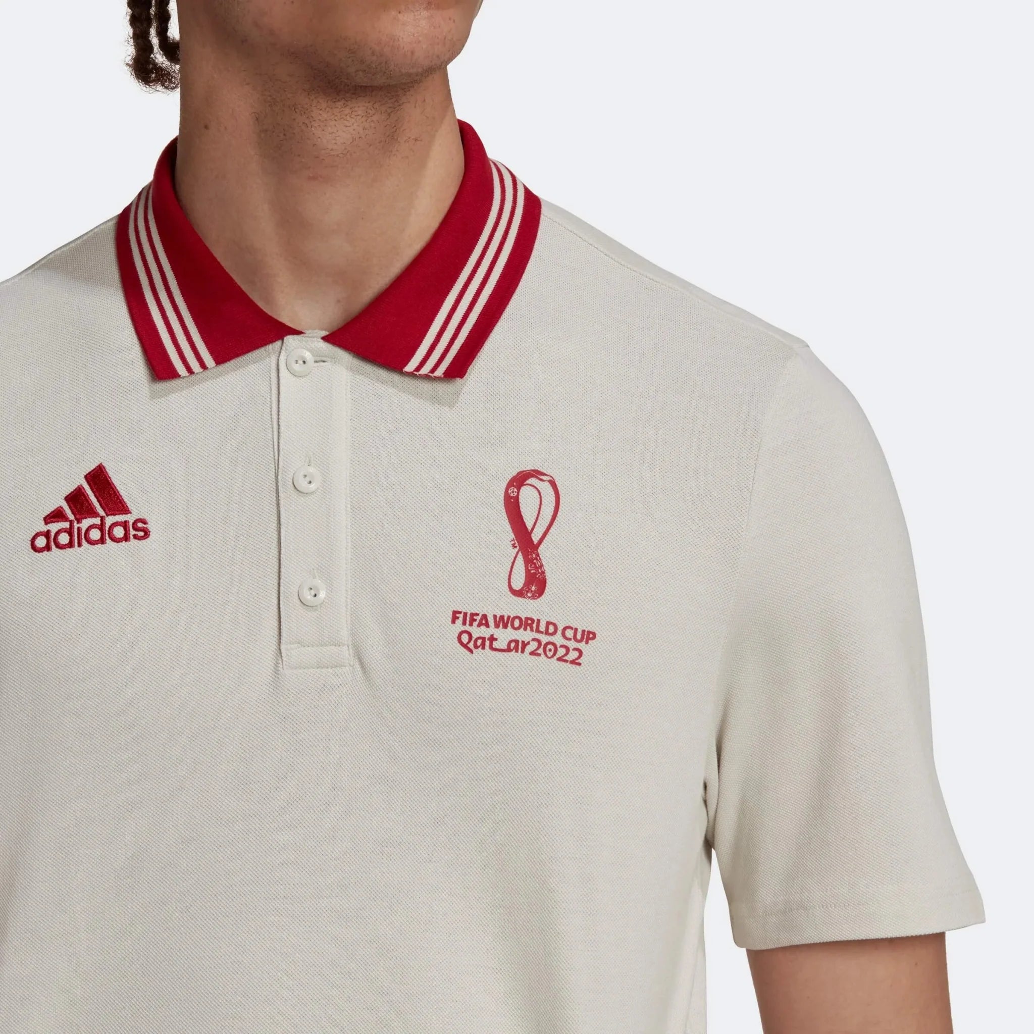 adidas 2022 FIFA World Cup Official Emblem Polo Shirt - Talc 4