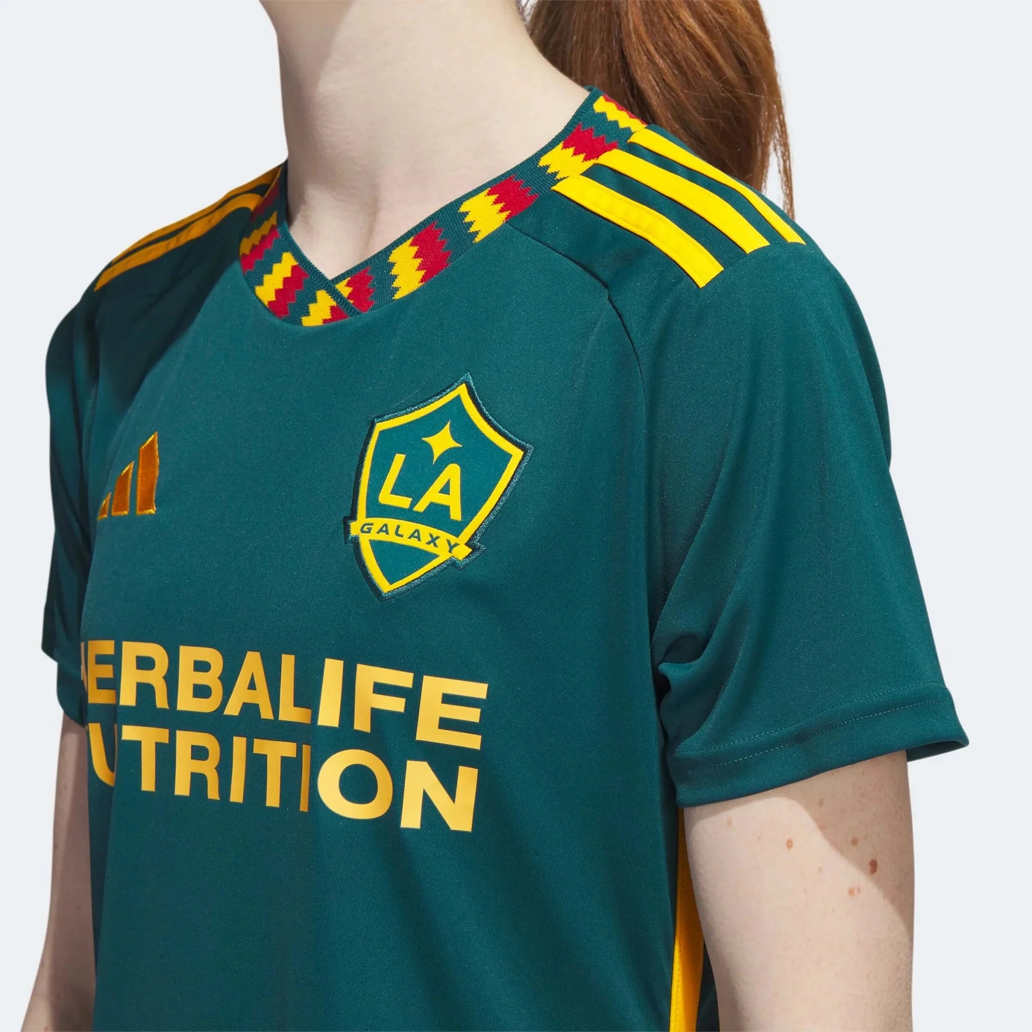 adidas 2023-25 LA Galaxy Women's Away Jersey - Mystery Green-Team Gold 6