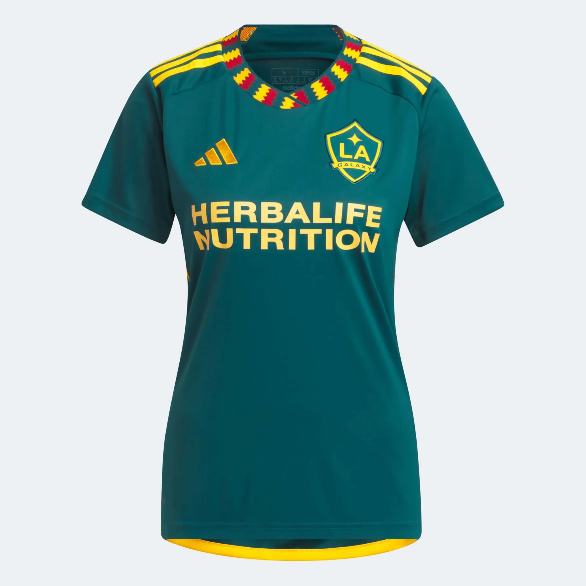 adidas 2023-25 LA Galaxy Women's Away Jersey - Mystery Green-Team Gold 2