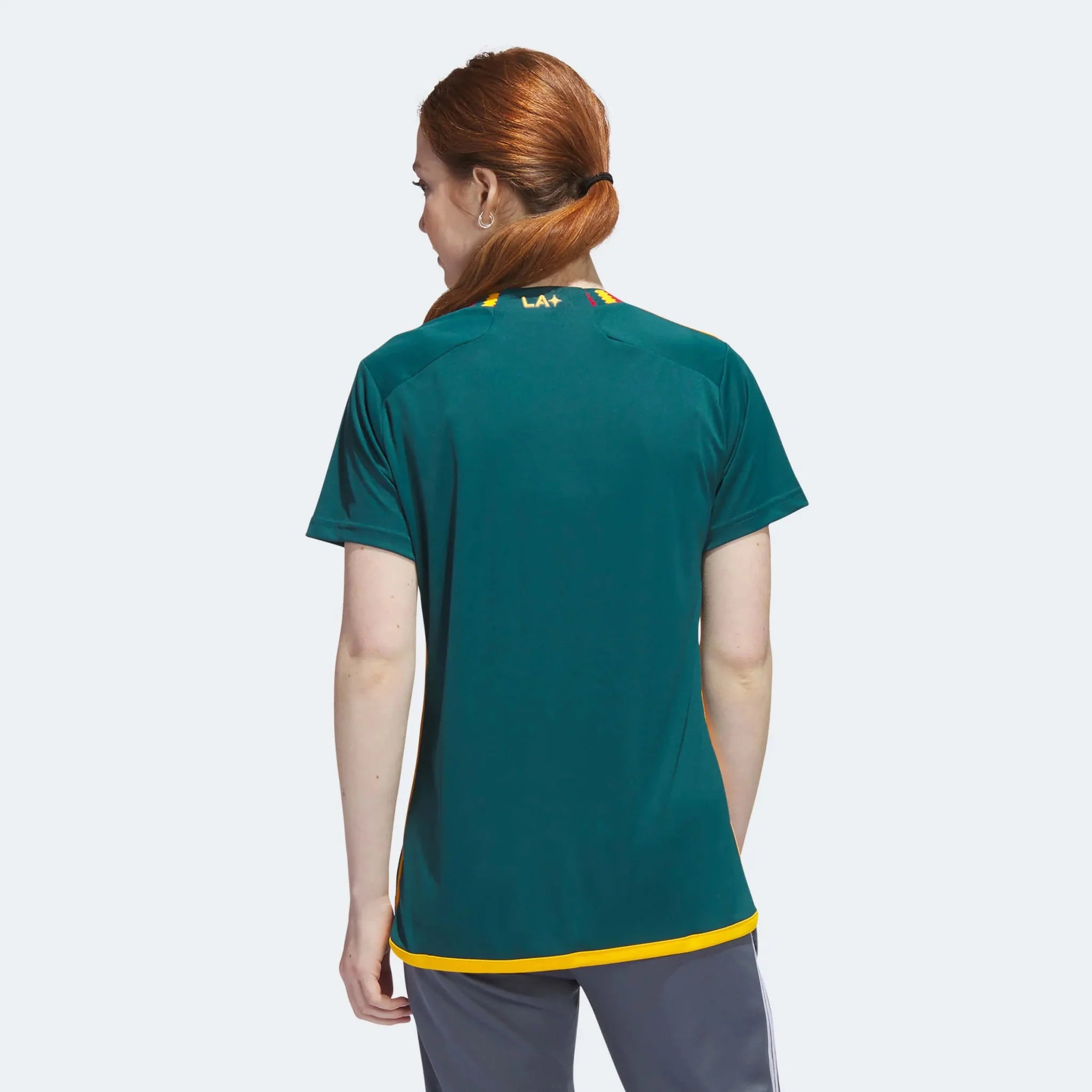 adidas 2023-25 LA Galaxy Women's Away Jersey - Mystery Green-Team Gold 5