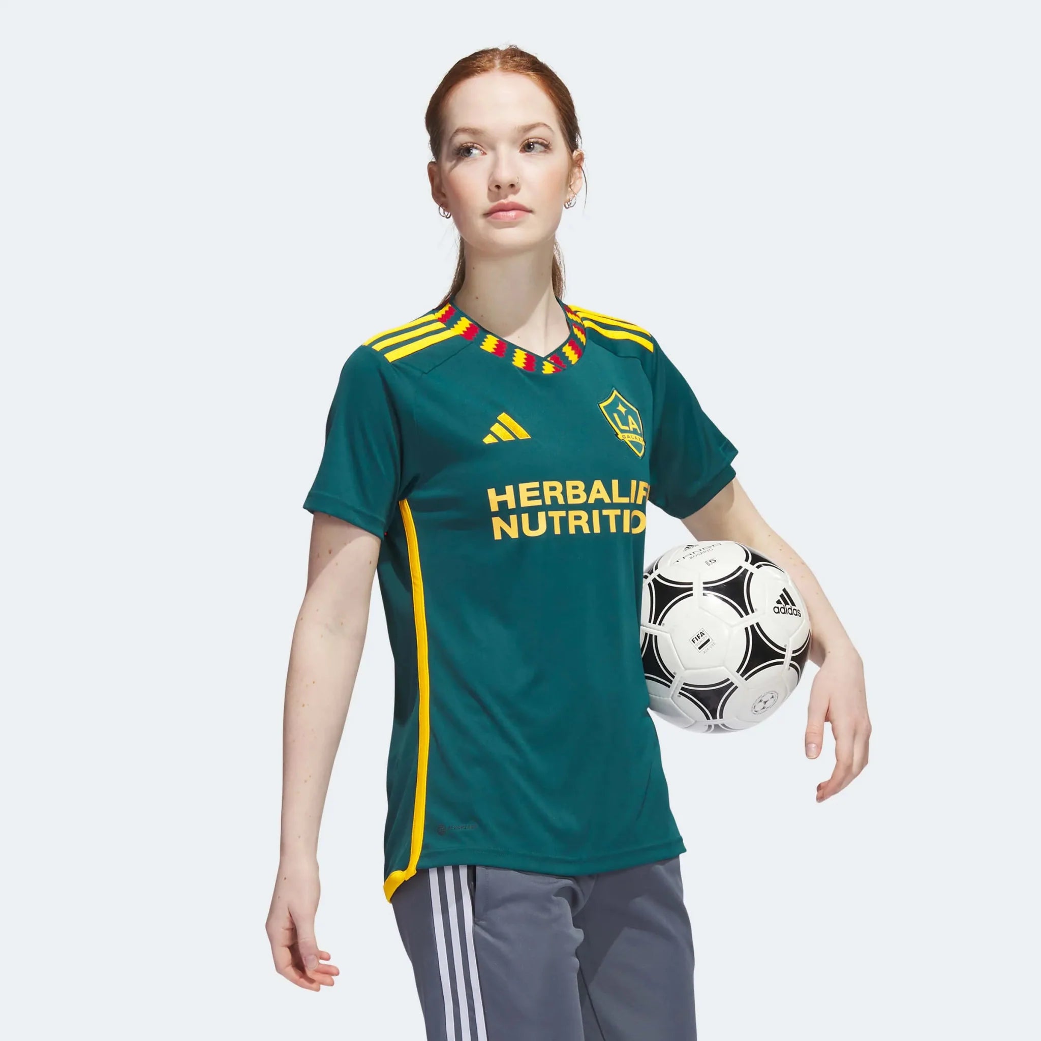 adidas 2023-25 LA Galaxy Women's Away Jersey - Mystery Green-Team Gold 4