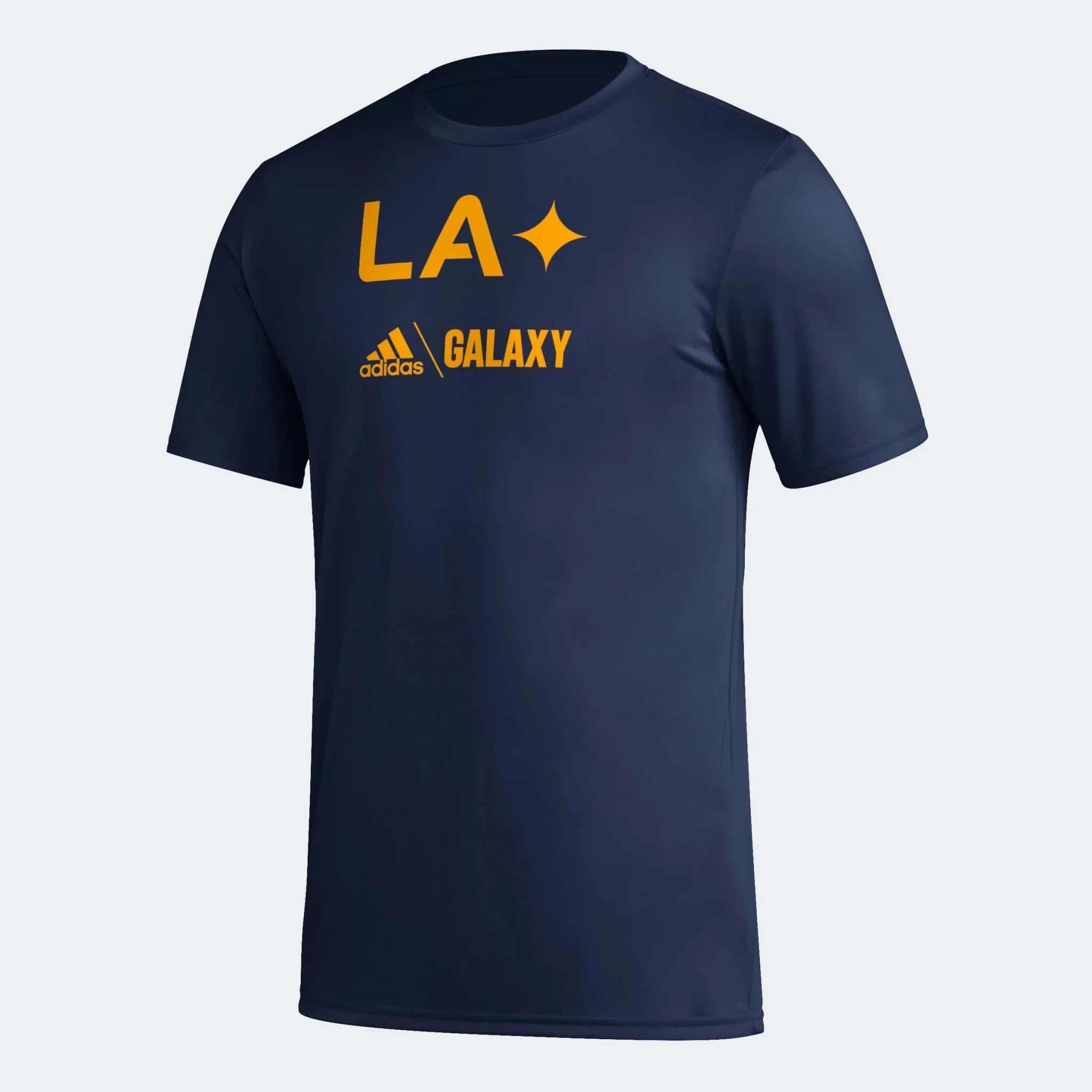 adidas 2023 LA Galaxy Women's Pre-Game Tee - Navy-Team Gold 1