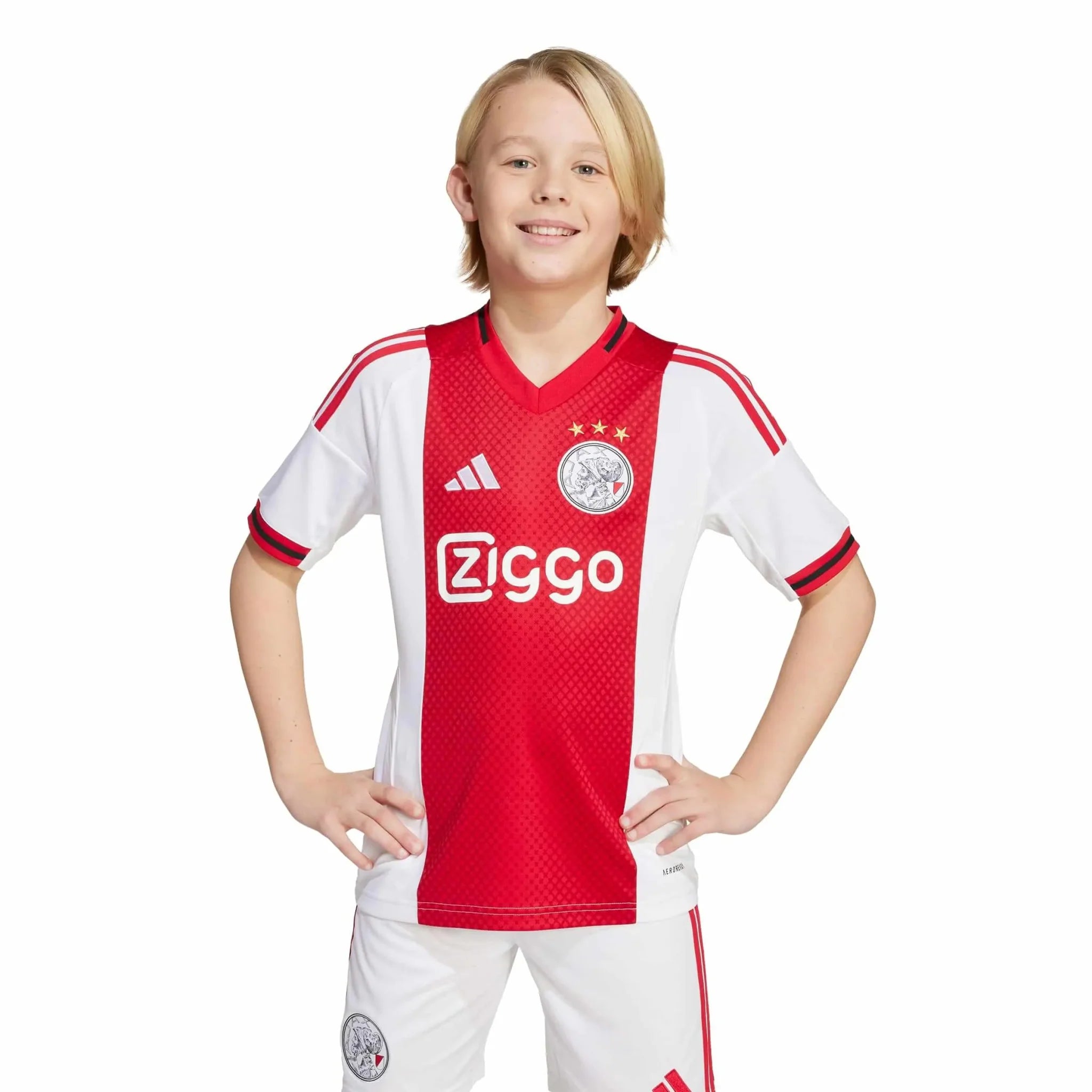 adidas 2025-26 Ajax Youth Stadium Home Soccer Jersey 3