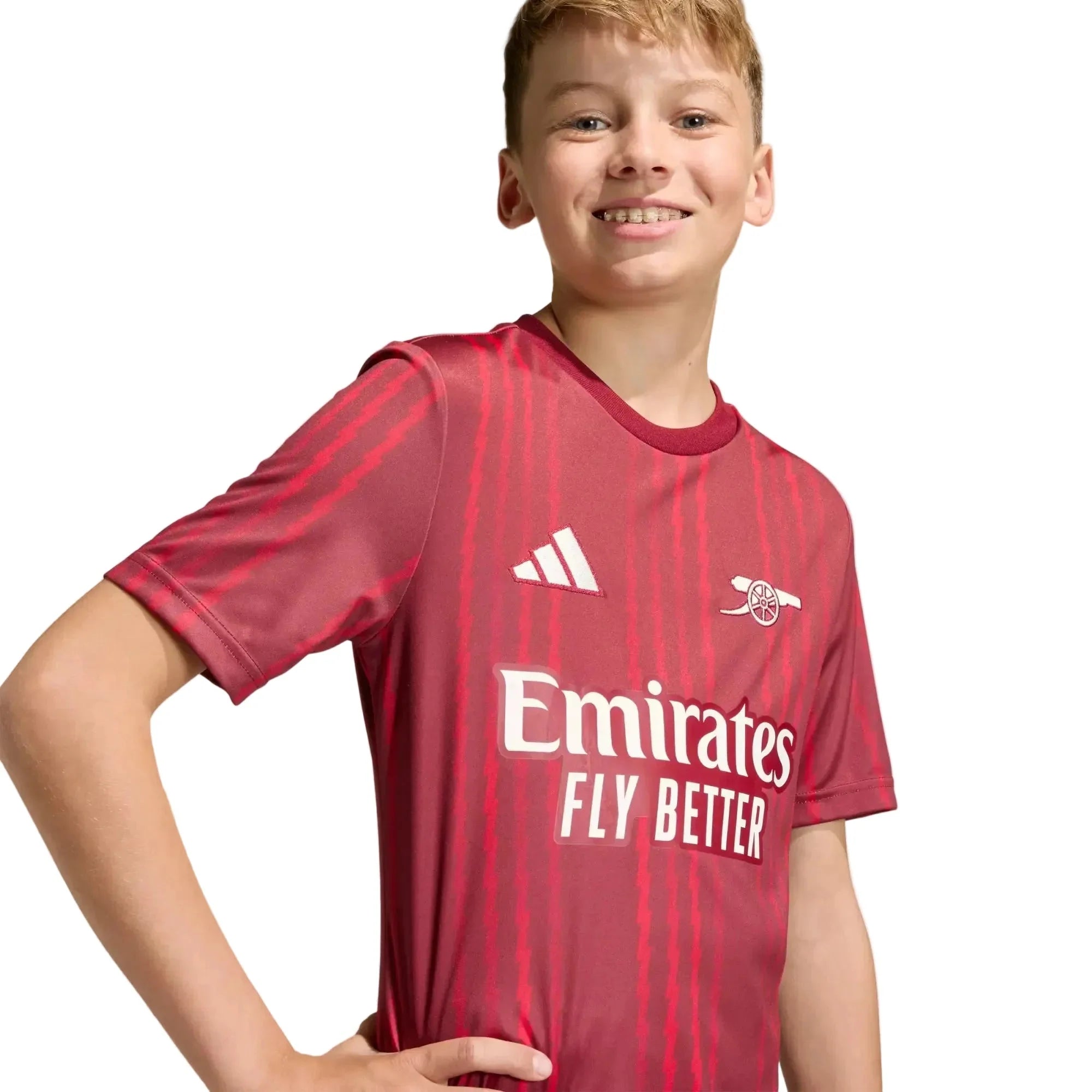 adidas 2025-26 Arsenal Youth Pre-Match Soccer Jersey 3