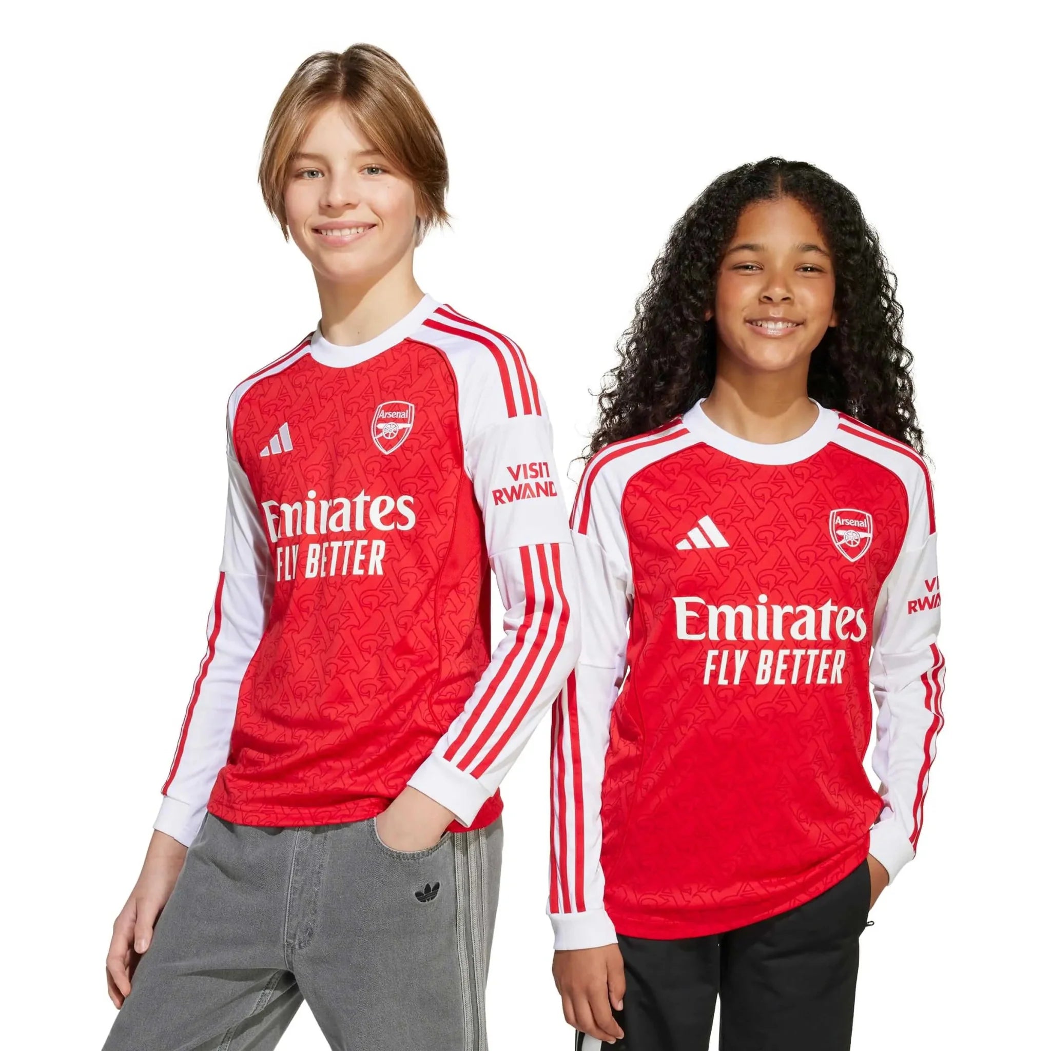 adidas 2025-26 Arsenal Youth Stadium Home Long-Sleeve Soccer Jersey 7