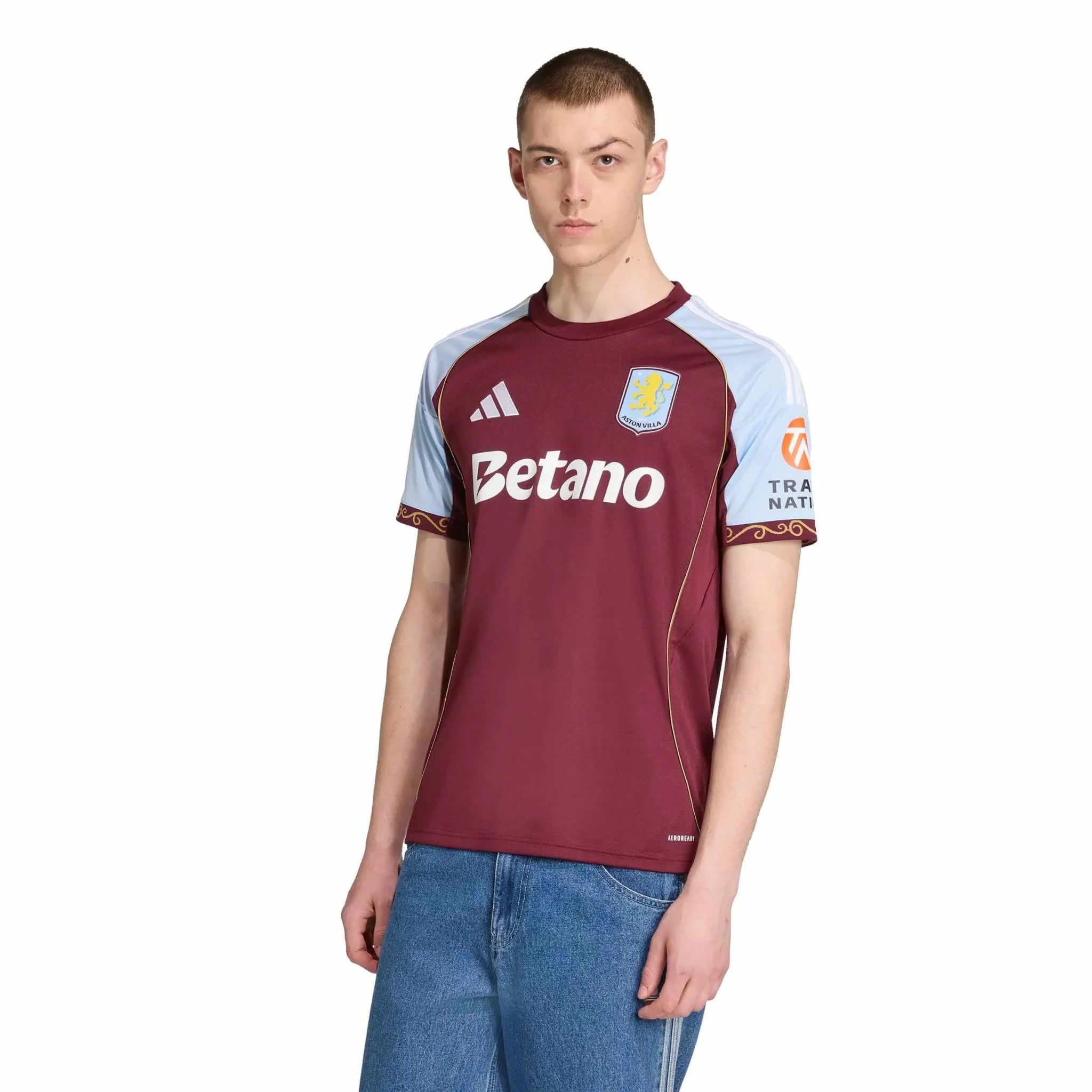 adidas 2025-26 Aston Villa Men's Stadium Home Soccer Jersey 3