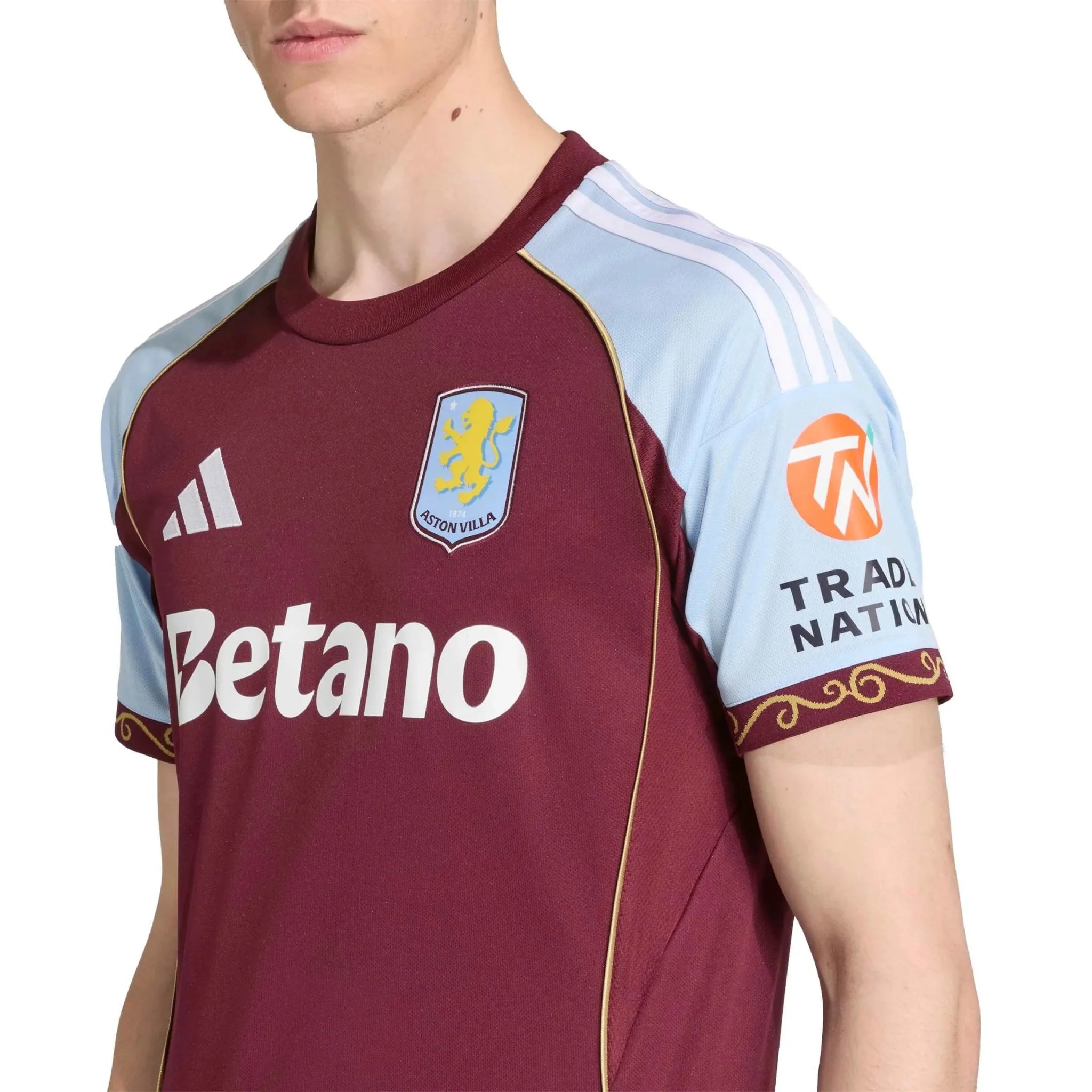 adidas 2025-26 Aston Villa Men's Stadium Home Soccer Jersey 5