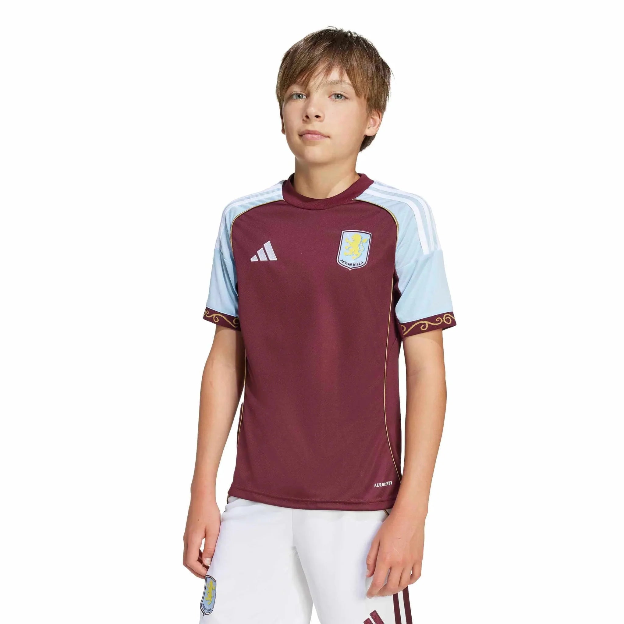 adidas 2025-26 Aston Villa Youth Stadium Home Soccer Jersey 3