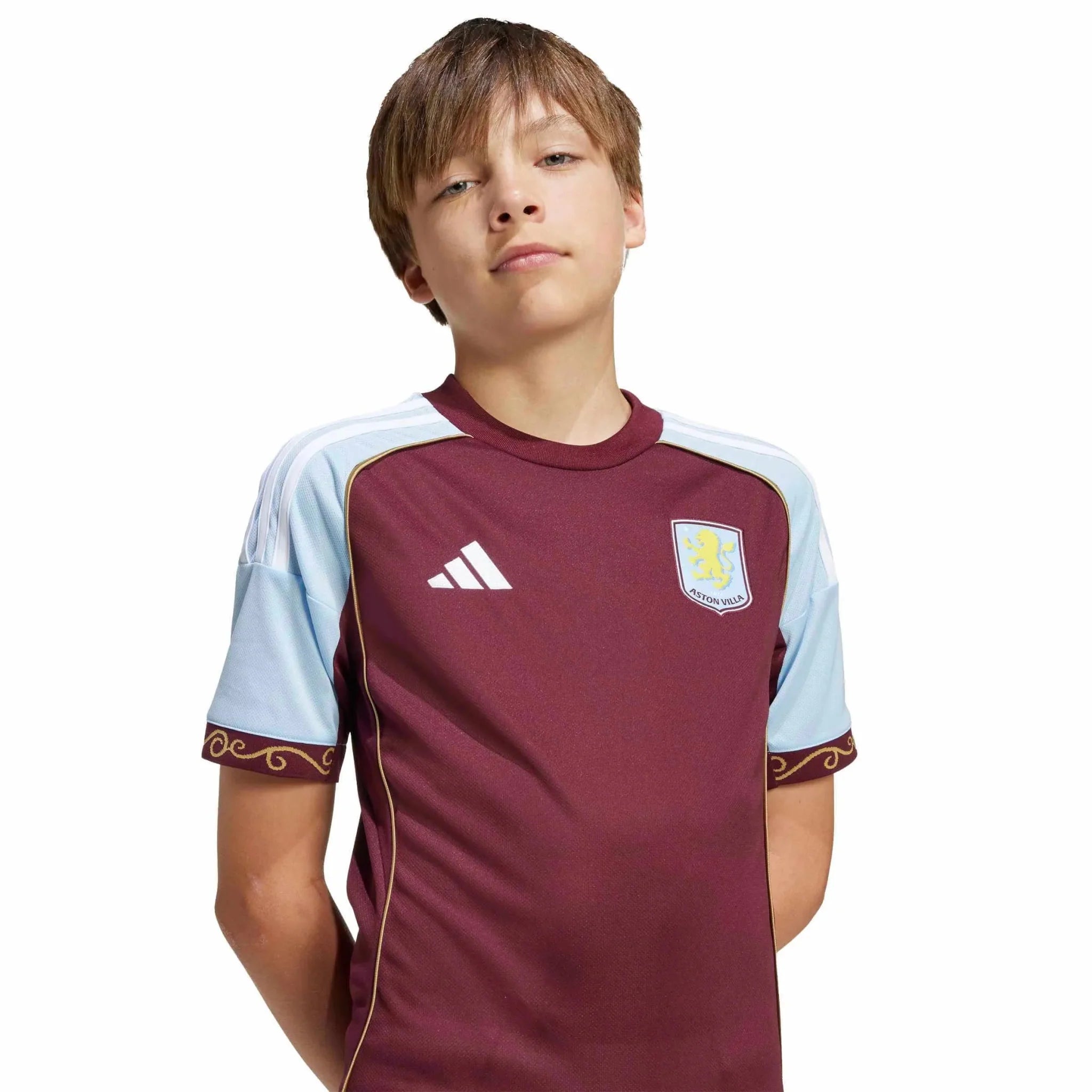 adidas 2025-26 Aston Villa Youth Stadium Home Soccer Jersey 5